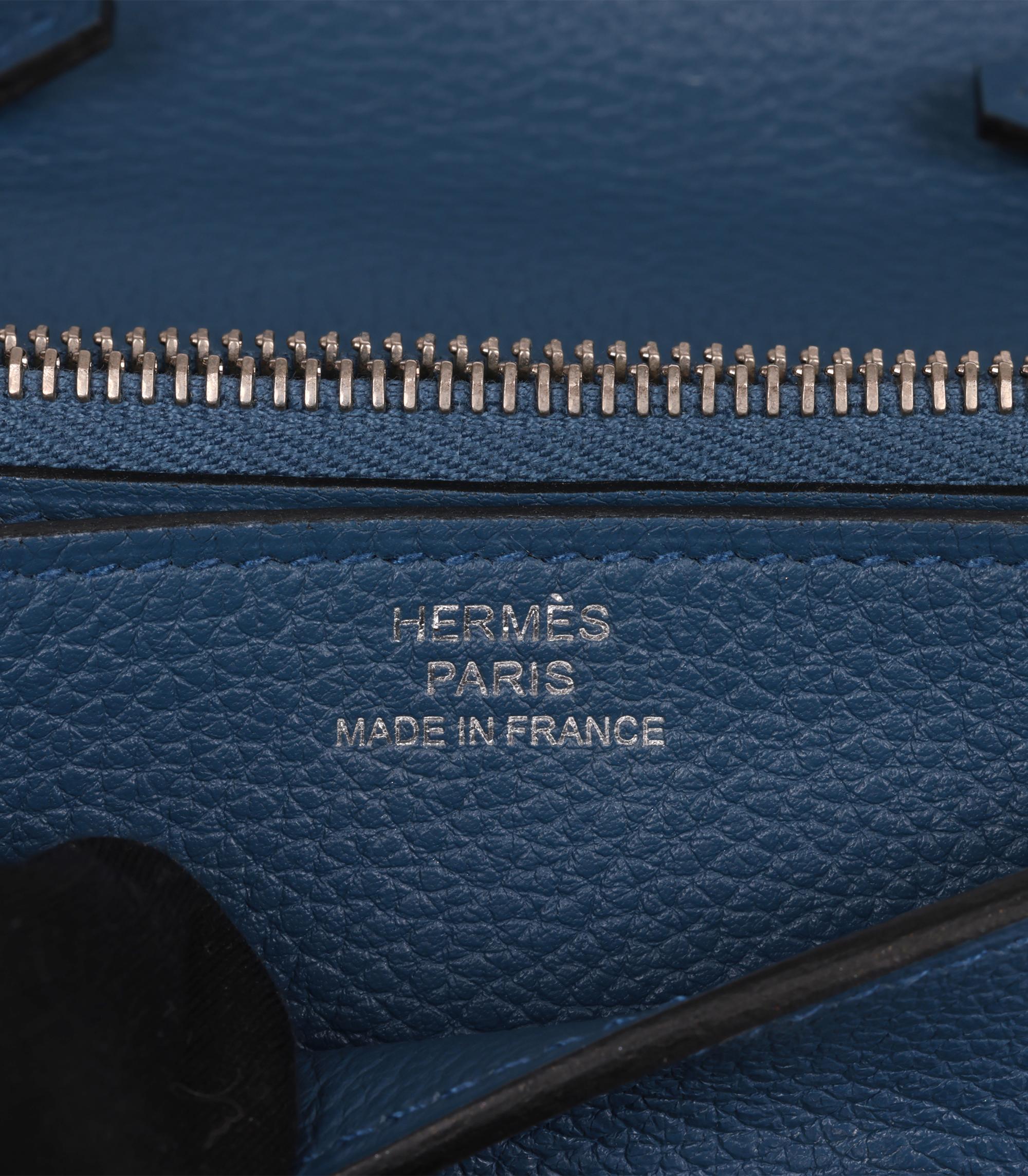 Hermès Bleu Saphir Evercolour Leather Mini Convoyeur Bag 3