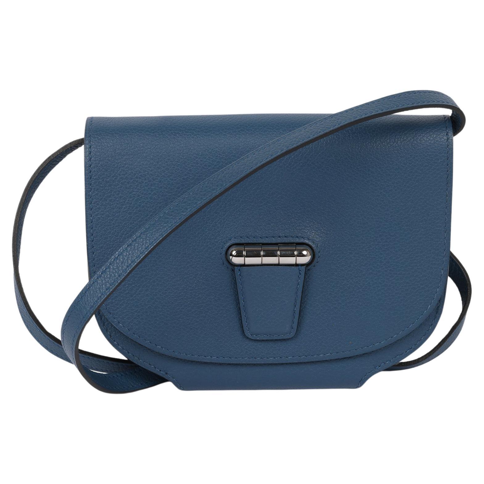 Hermès Bleu Saphir Evercolour Leather Mini Convoyeur Bag