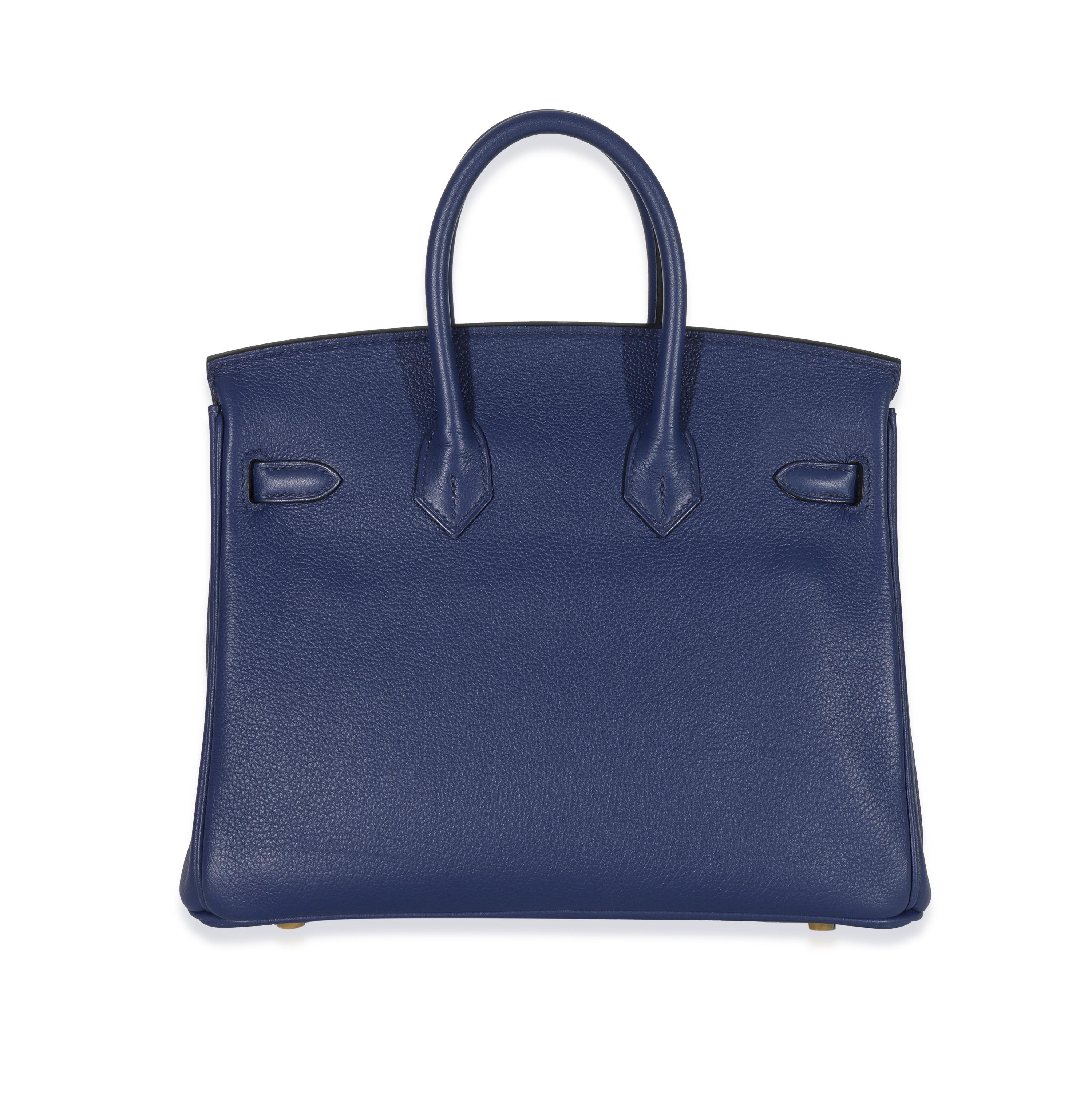 Titolo: Hermès Taurillon Novillo Verso Bleu Saphir Gris Mouette Birkin 25 GHW
SKU: 144235
Condizioni: Usato 
Descrizione delle condizioni: L'inafferrabile borsa Birkin di Hermès è stata disegnata dopo che l'allora direttore artistico, Jean-Louis