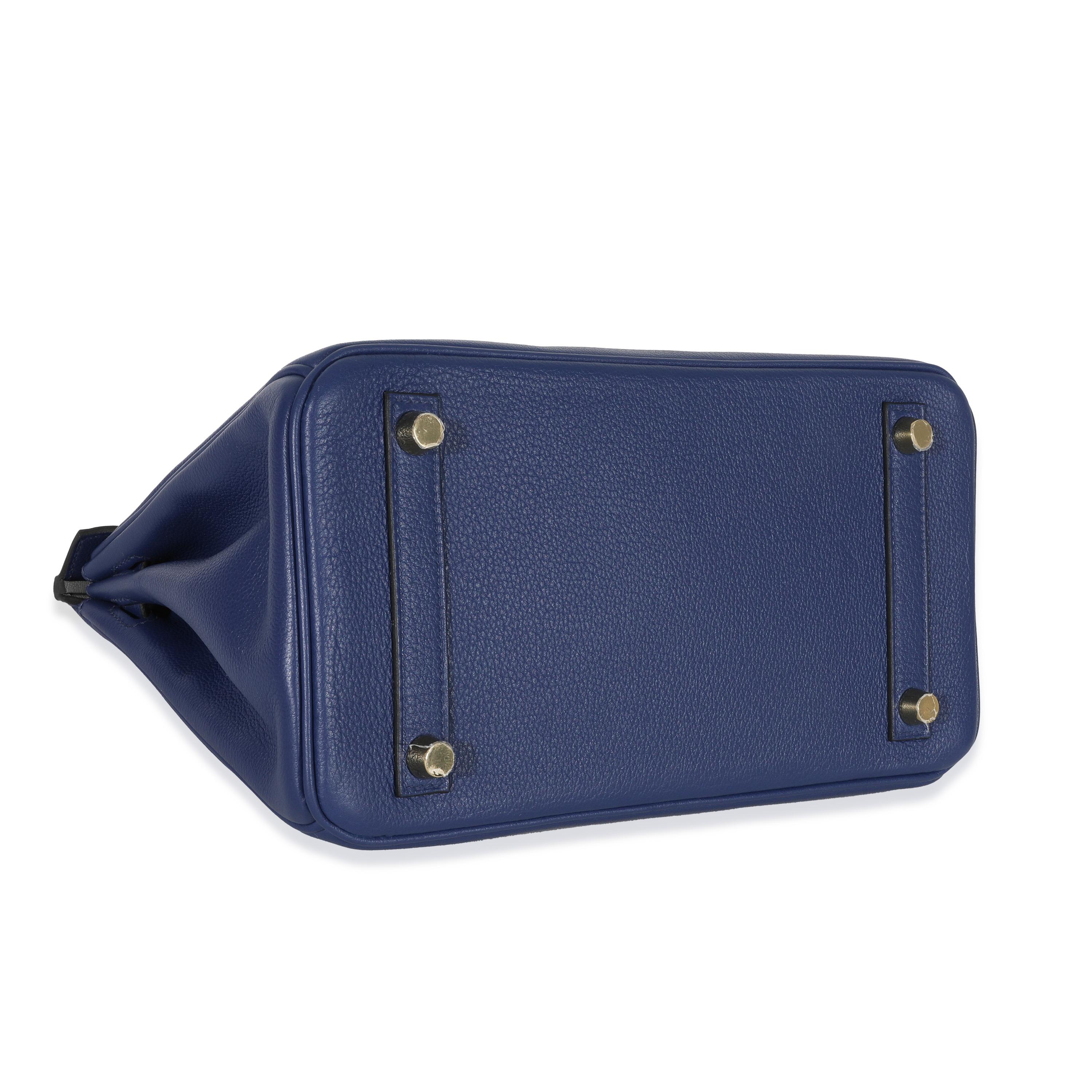 Hermès Bleu Saphire Gris Mouette Taurillon Novillo Verso Birkin 25 GHW in vendita 1