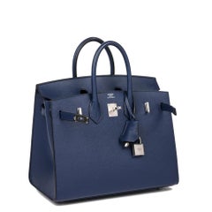 HERMÈS Bleu Saphir Madame Leather Birkin 25cm Sellier