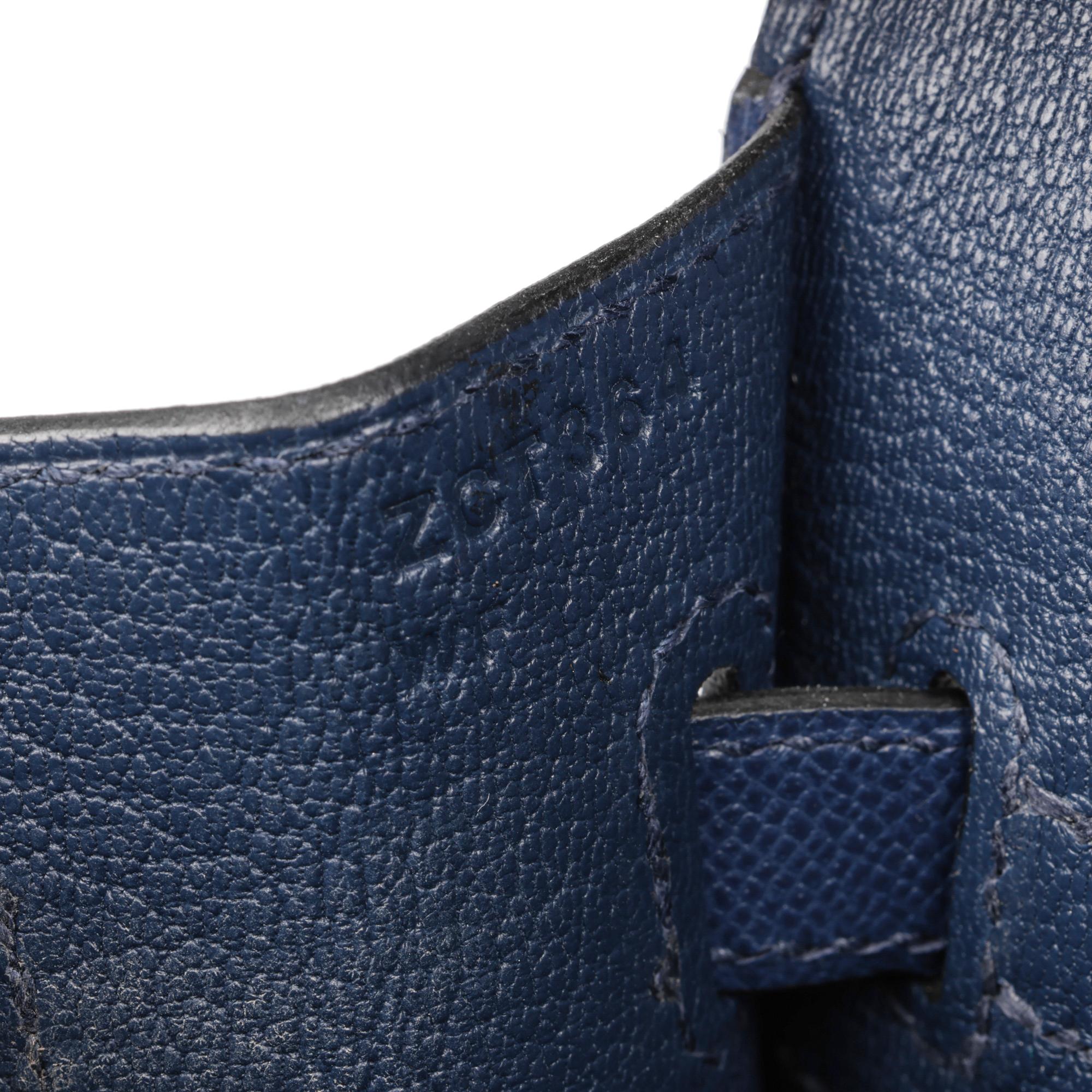 HERMÈS Bleu Saphir Madame Leather Birkin 25cm Sellier 5