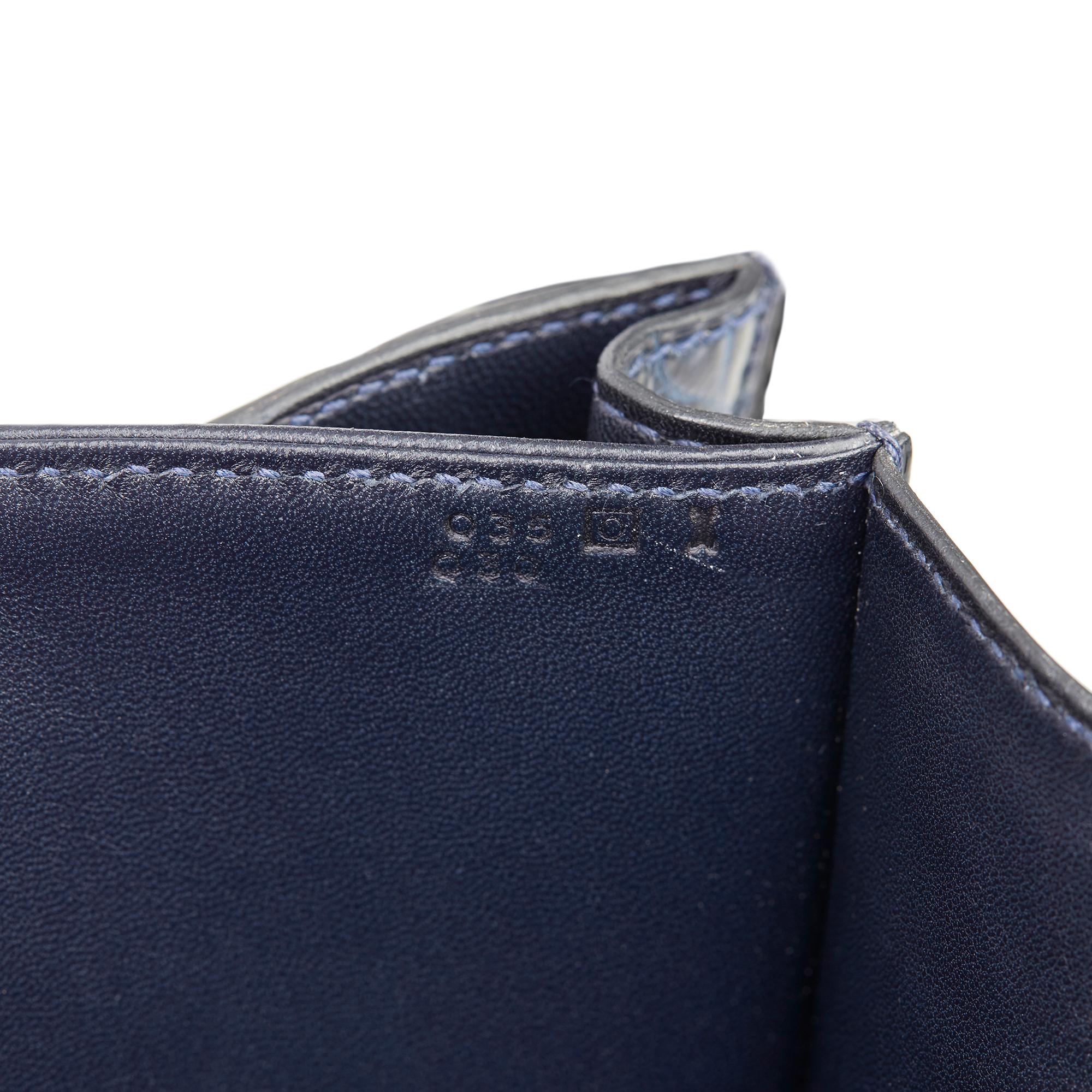Hermès Bleu Saphir Shiny Mississippiensis Alligator Leather Constance 23 4