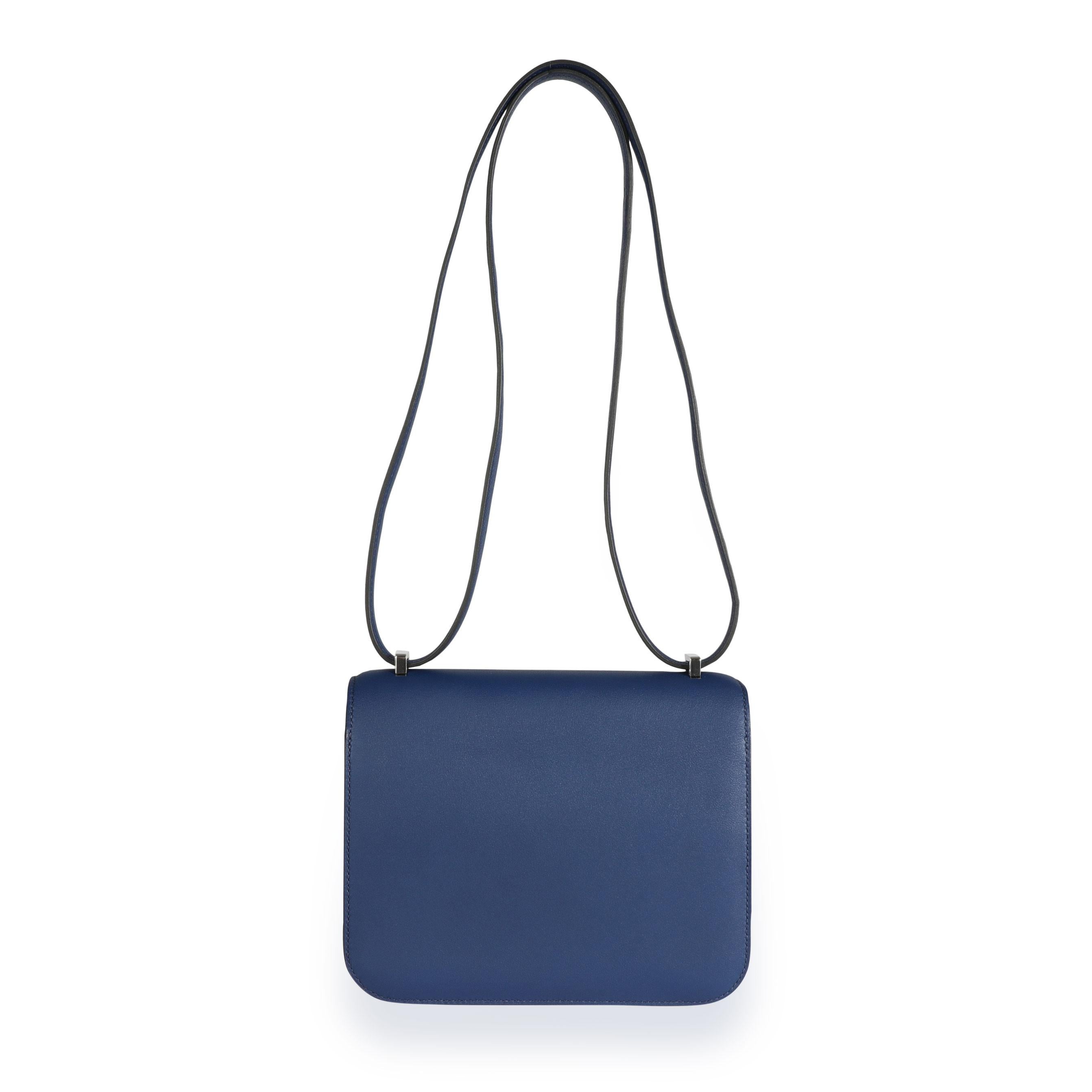 Purple Hermès Bleu Saphir Swift Constance 18 PHW