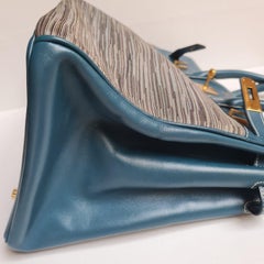 Hermes Bleu Thalassa Vibrato Birkin 35 Bag