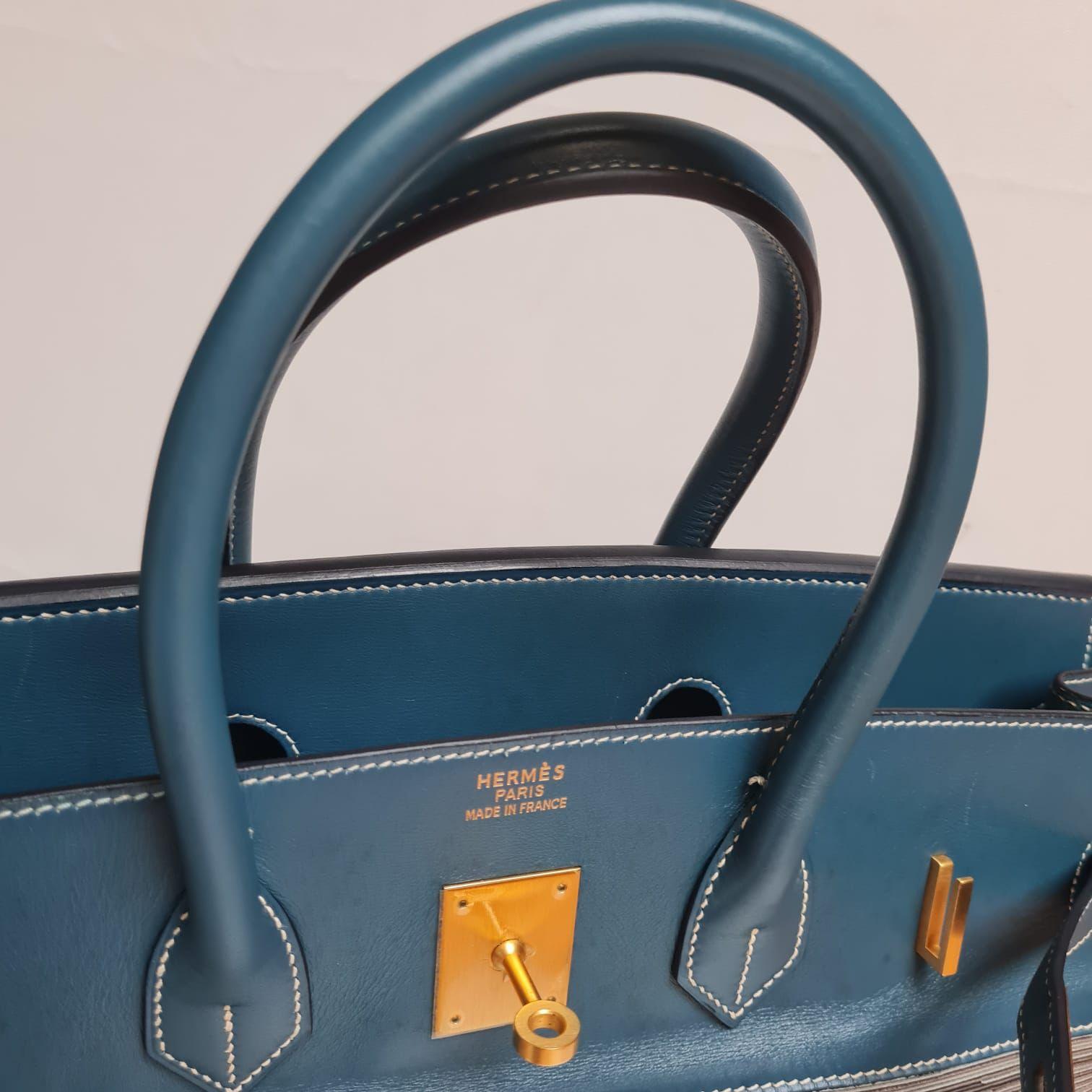 Hermes Bleu Thalassa Vibrato Birkin 35 Bag 1