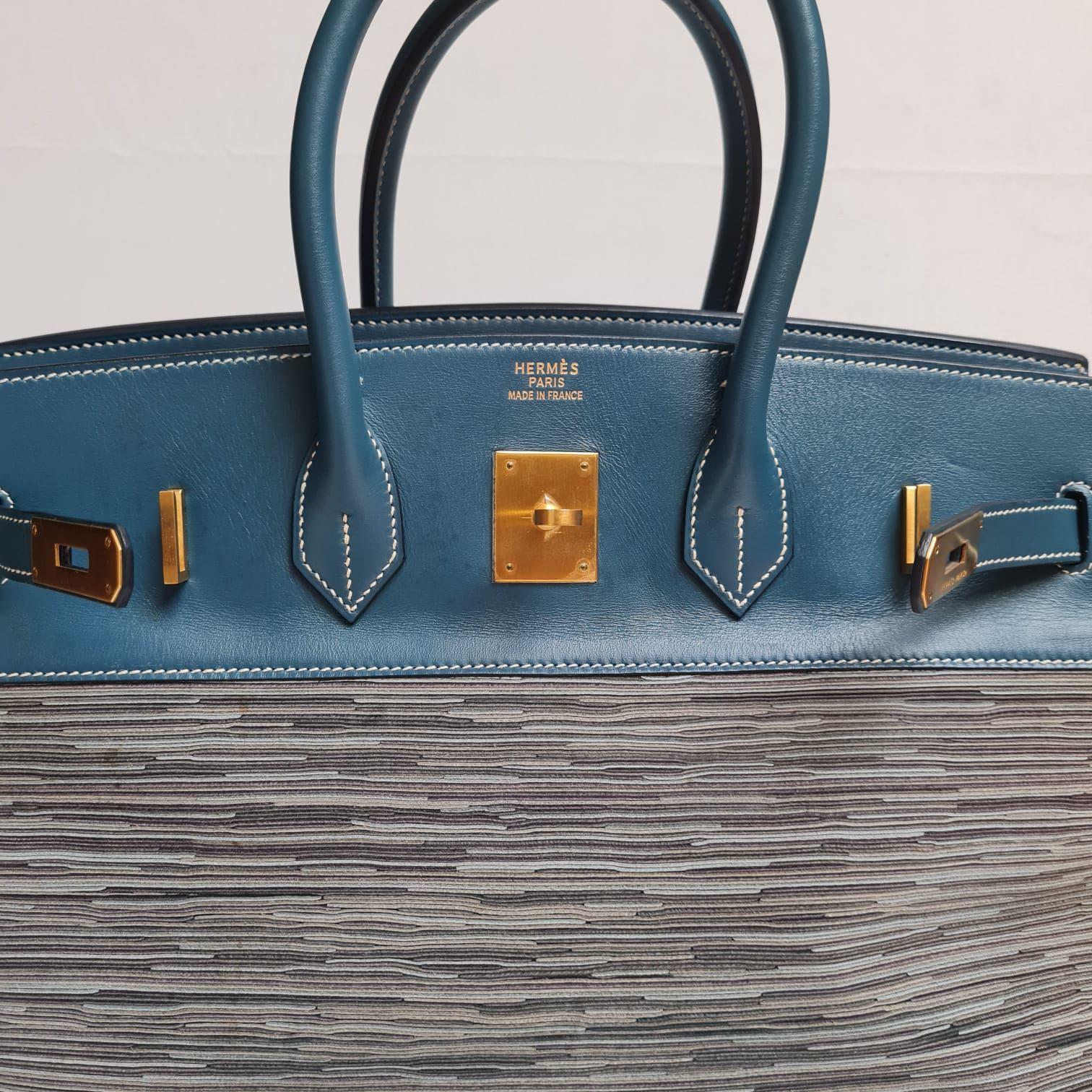 Hermes Bleu Thalassa Vibrato Birkin 35 Bag 2