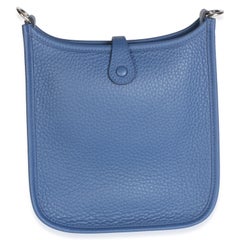 Hermès Bleu Cravate Clémence Mini Évelyne TPM 16 PHW