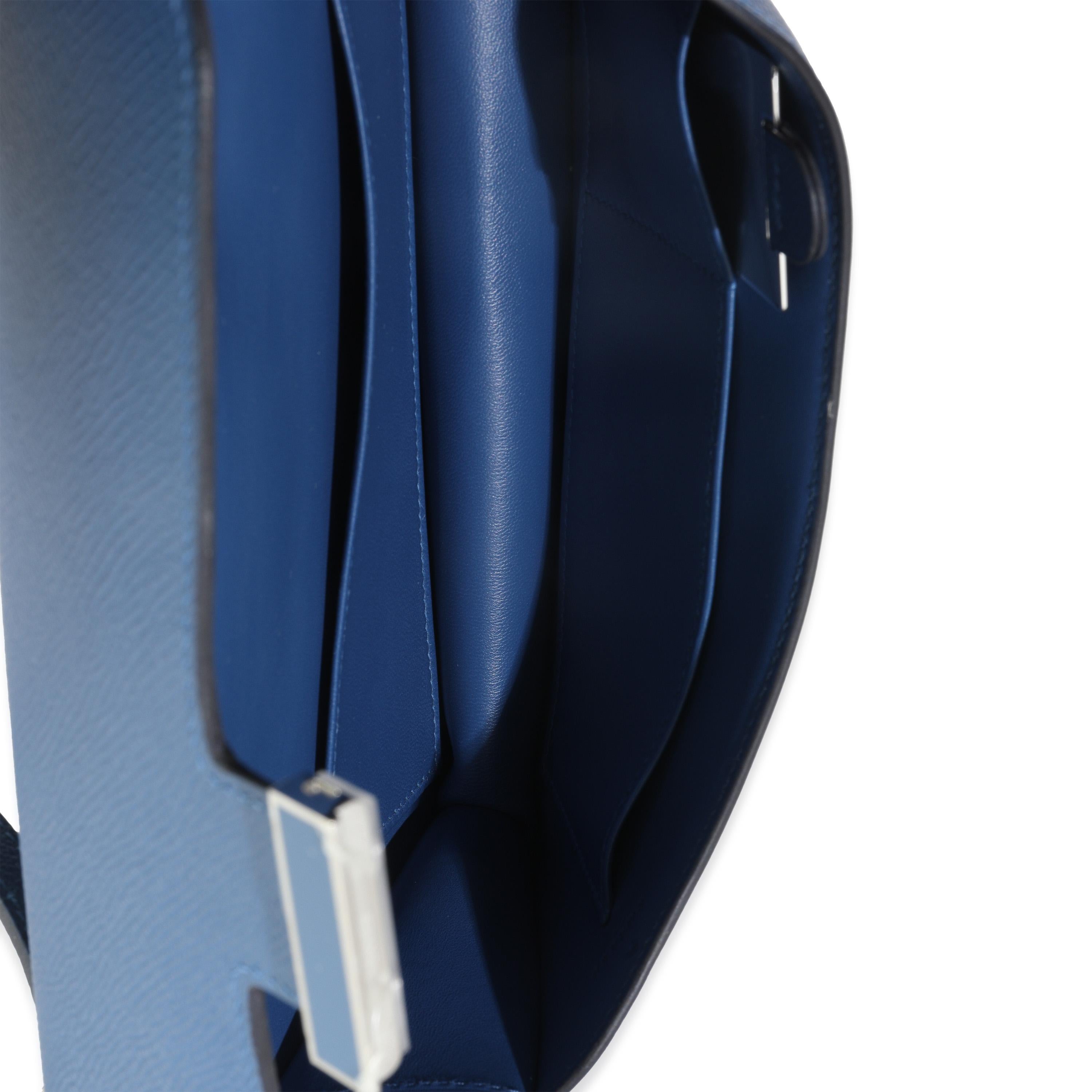 Hermès Cravatta Bleu Epsom Constance Elan in vendita 5