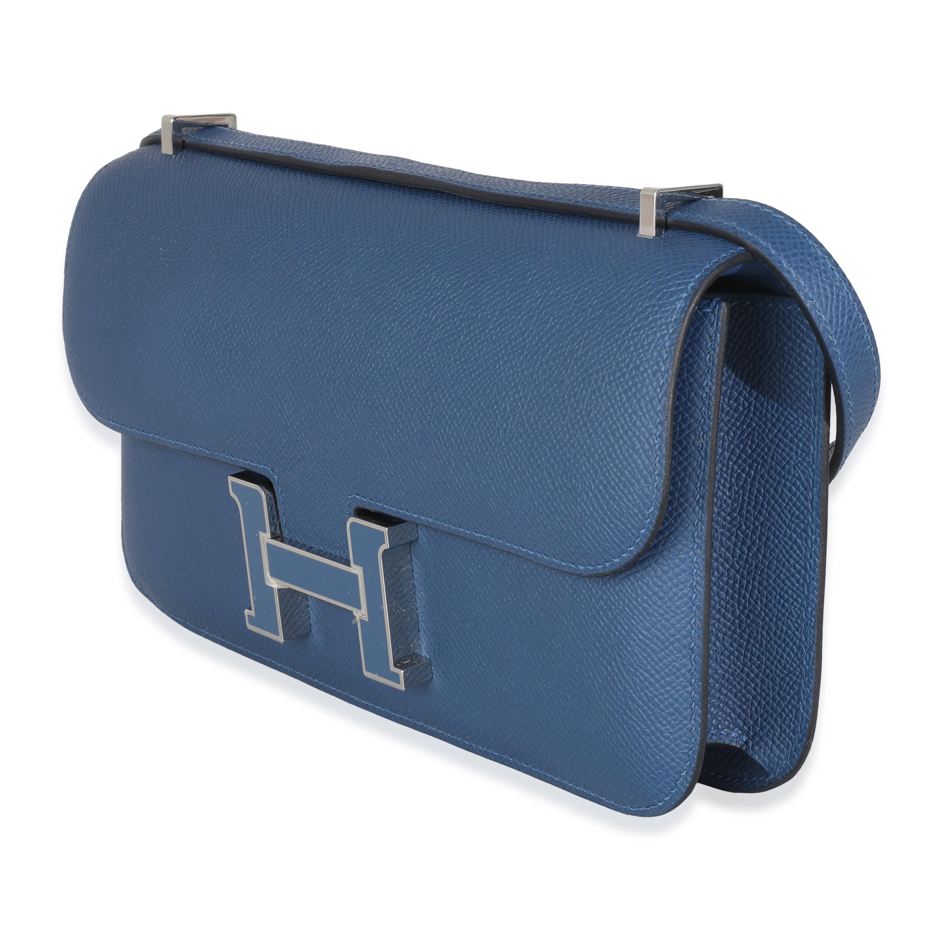 Blu Hermès Cravatta Bleu Epsom Constance Elan in vendita