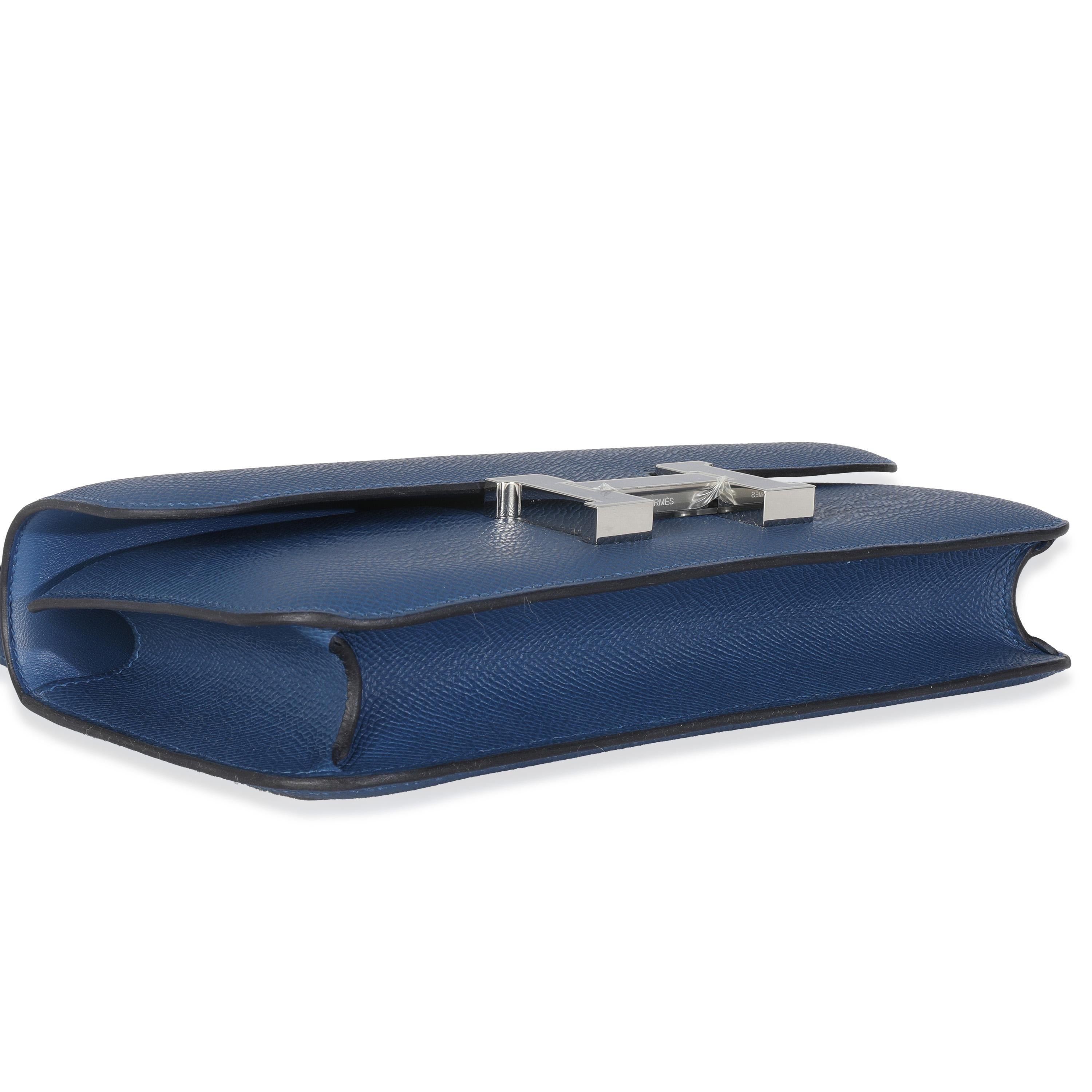 da uomo o donna Hermès Cravatta Bleu Epsom Constance Elan in vendita