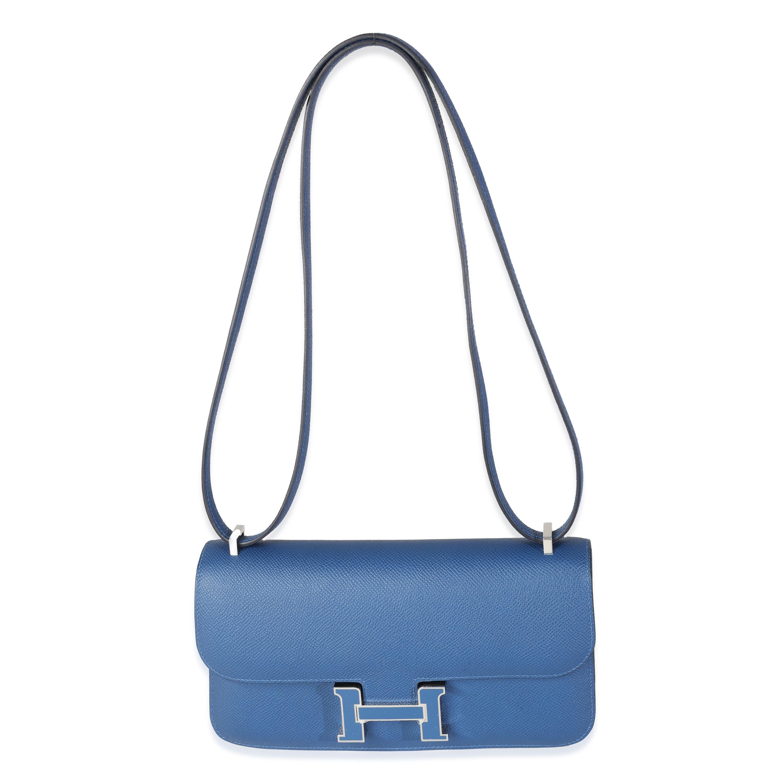 Hermès Cravatta Bleu Epsom Constance Elan in vendita 3