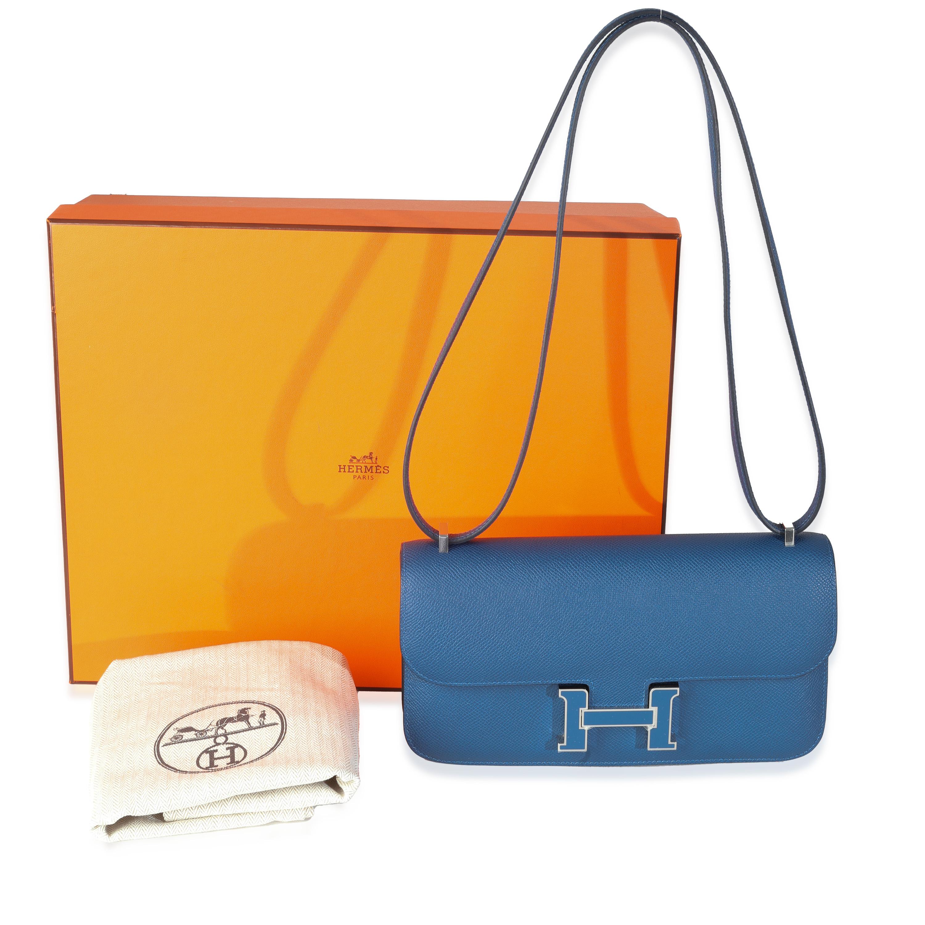 Hermès Cravatta Bleu Epsom Constance Elan in vendita 4