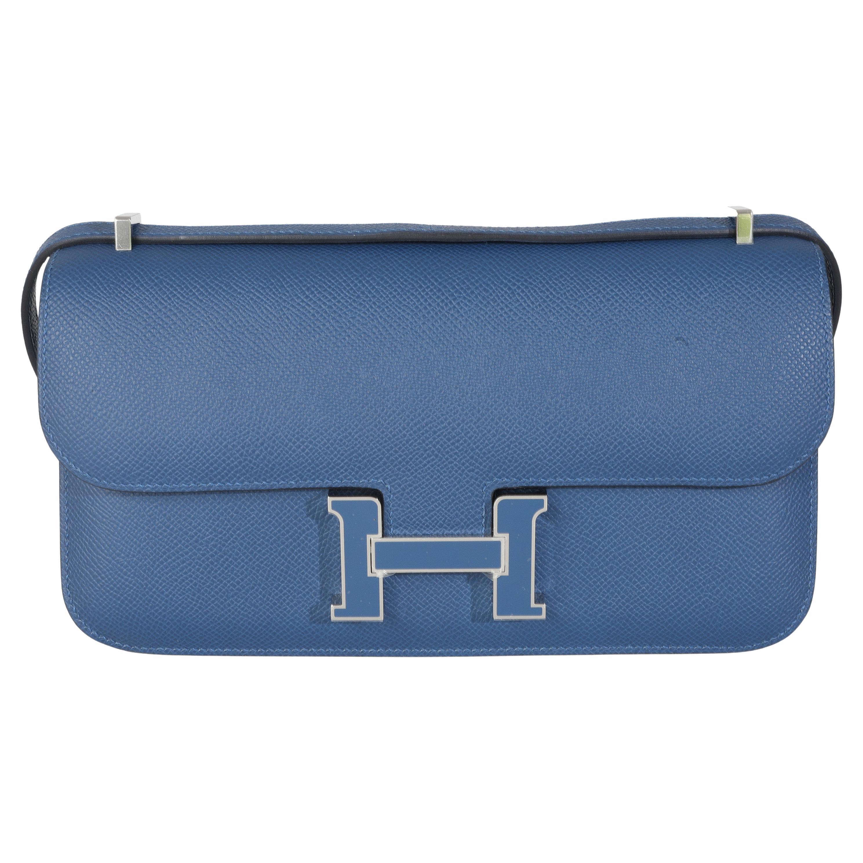 Hermès Cravatta Bleu Epsom Constance Elan in vendita