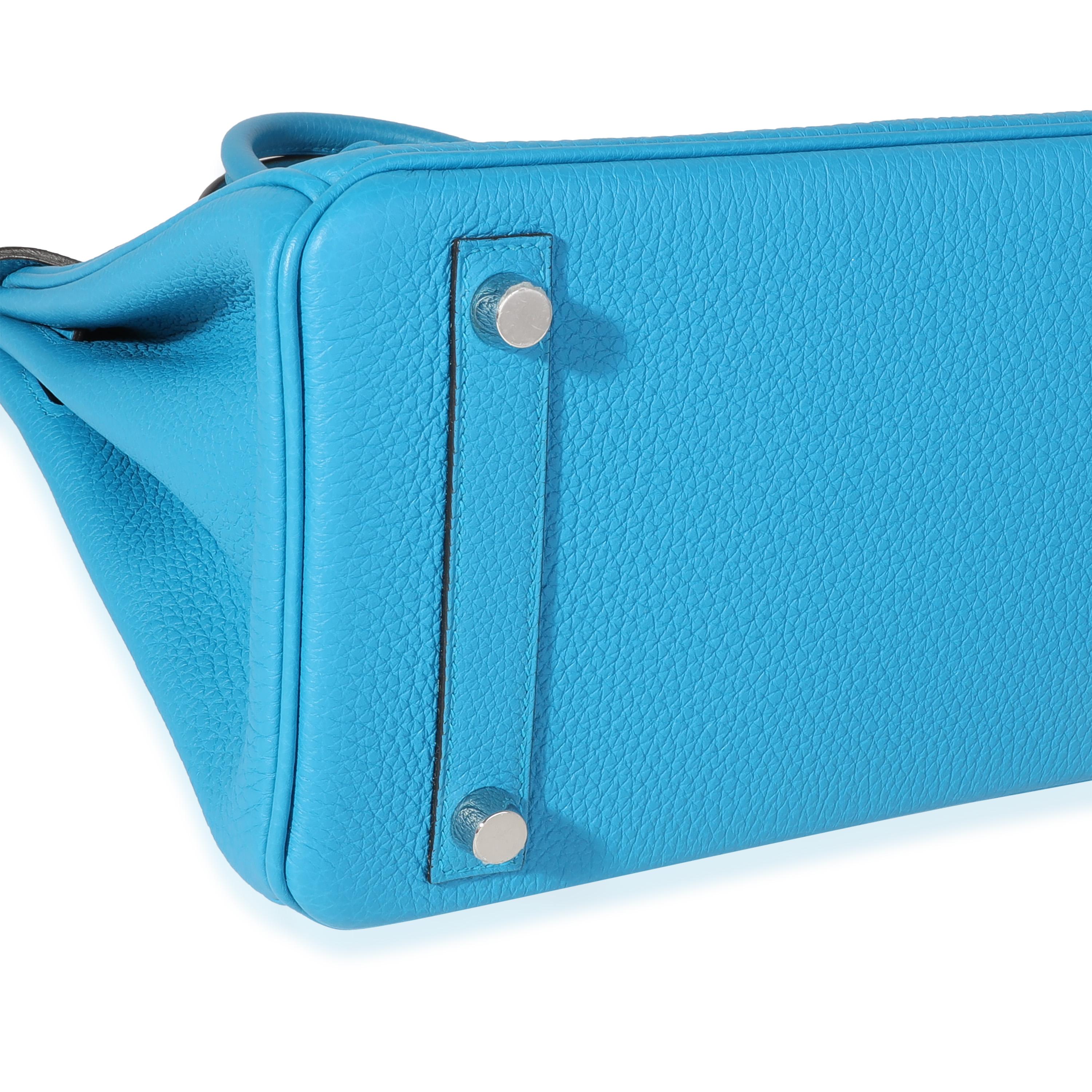 Blue Hermès Bleu Zanzibar Togo Birkin 25 PHW For Sale