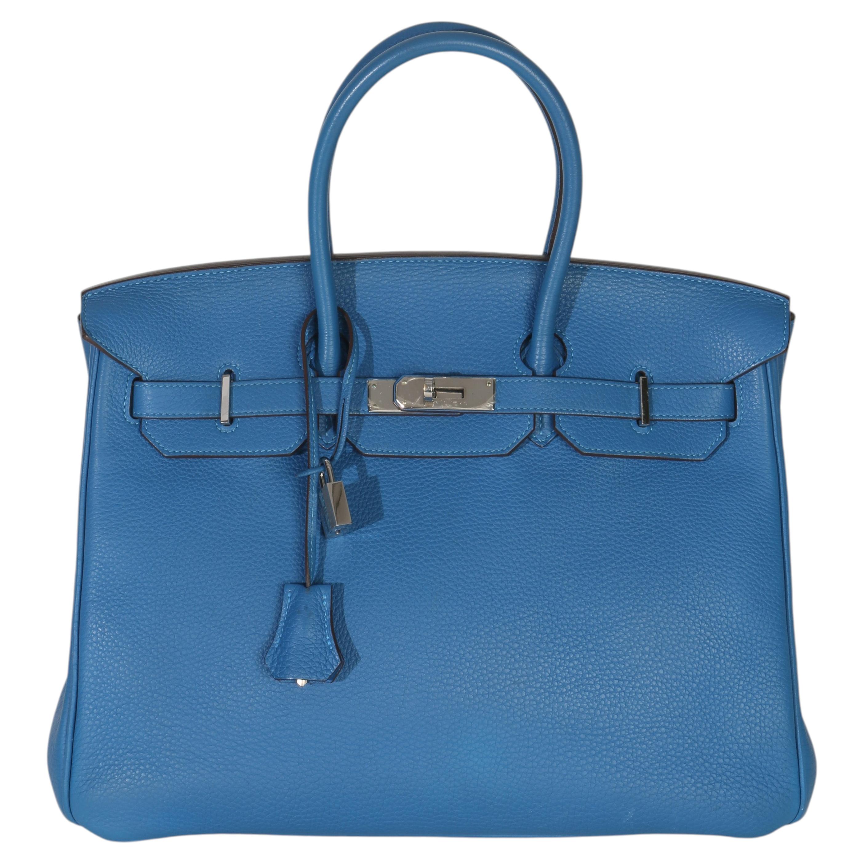 Hermès Birkin 35 PHW Bleu Zellige Togo