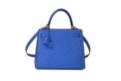 Hermès Bleuet Ostrich 28 cm Kelly