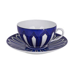 Hermes Bleus D'Ailleurs Breakfast Cup and Saucer New w/Box