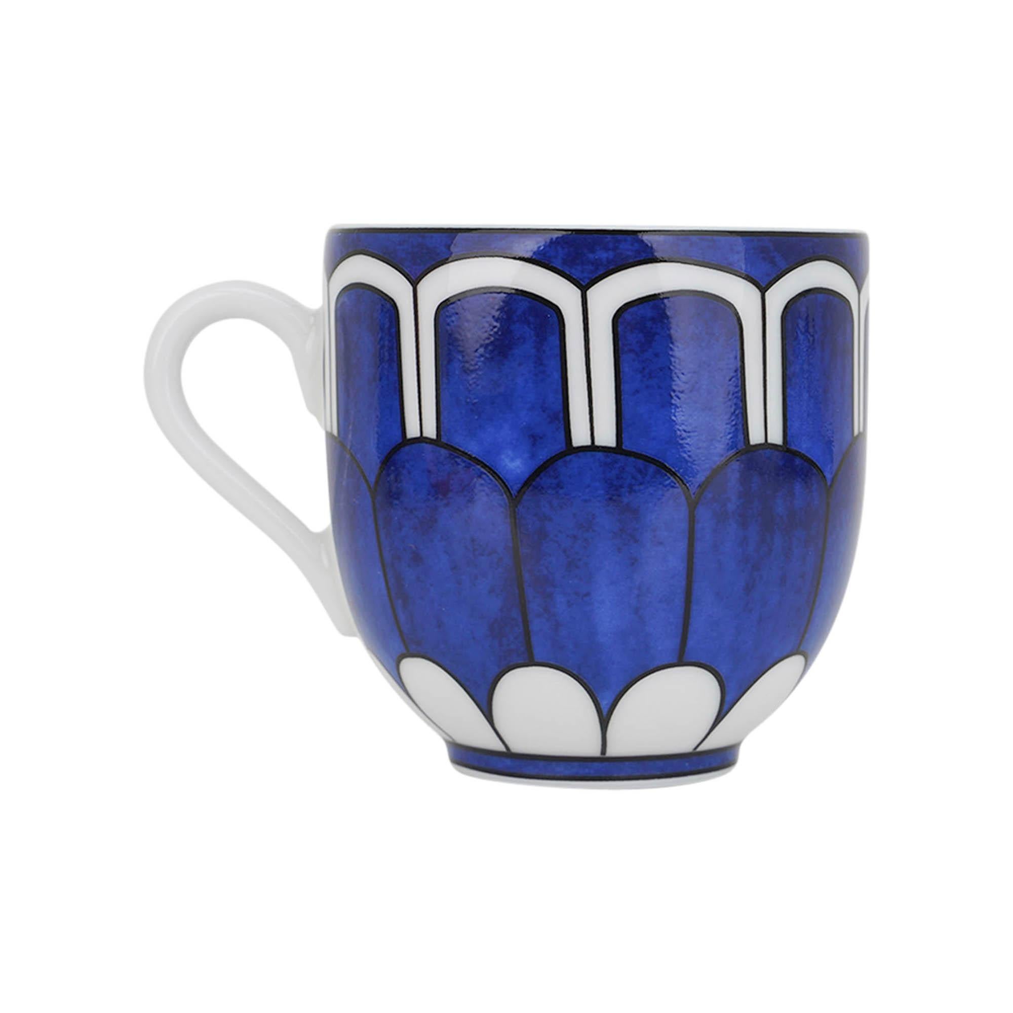 Hermes Bleus d'Ailleurs Demitasse (Espresso) Cup and Saucer Set of Six 3