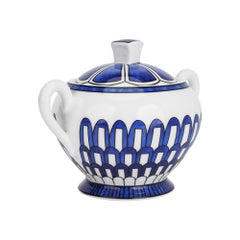 Hermes Bleus d’Ailleurs Sugar Bowl Porcelain