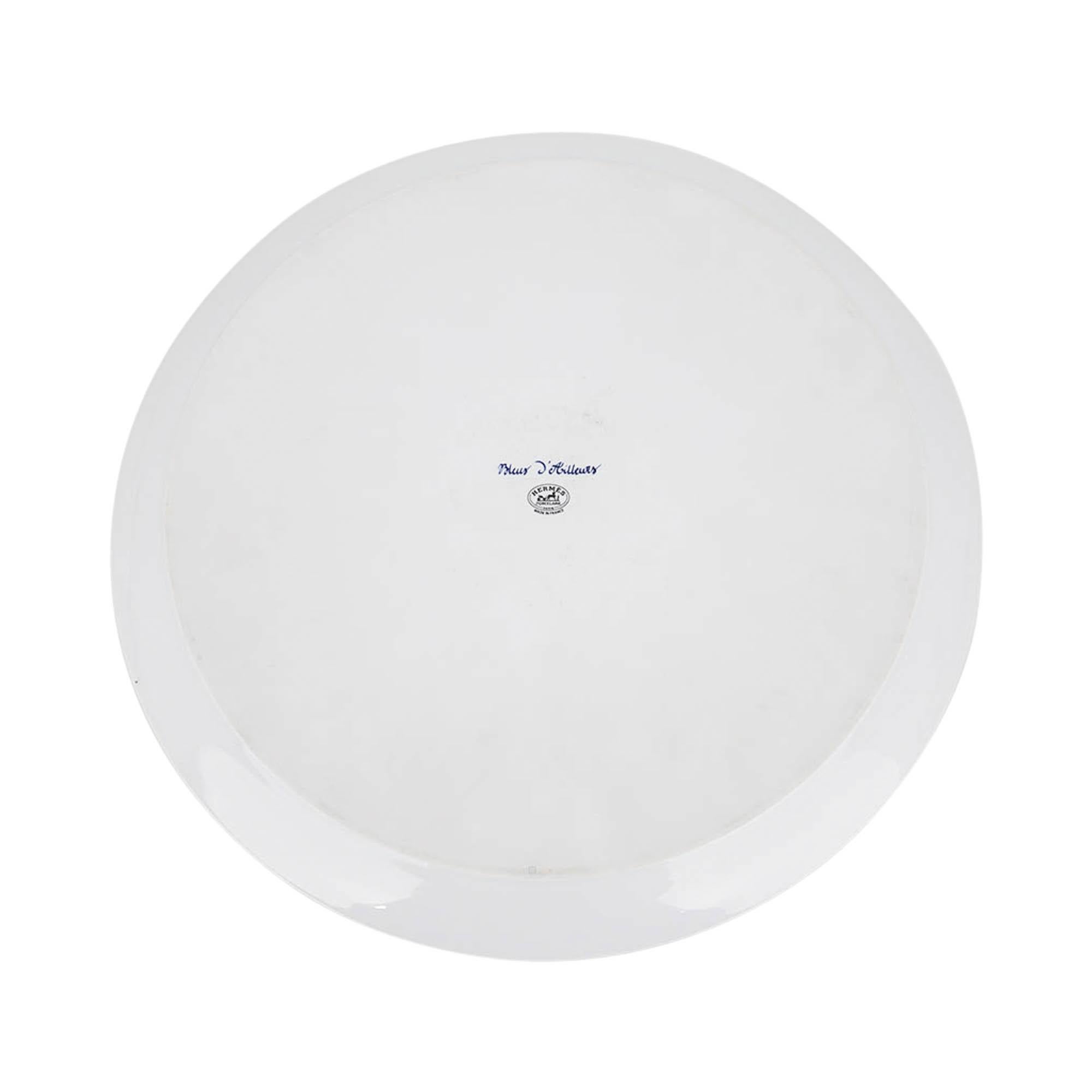 Hermes Bleus d'Ailleurs Round Tart Platter For Sale 2