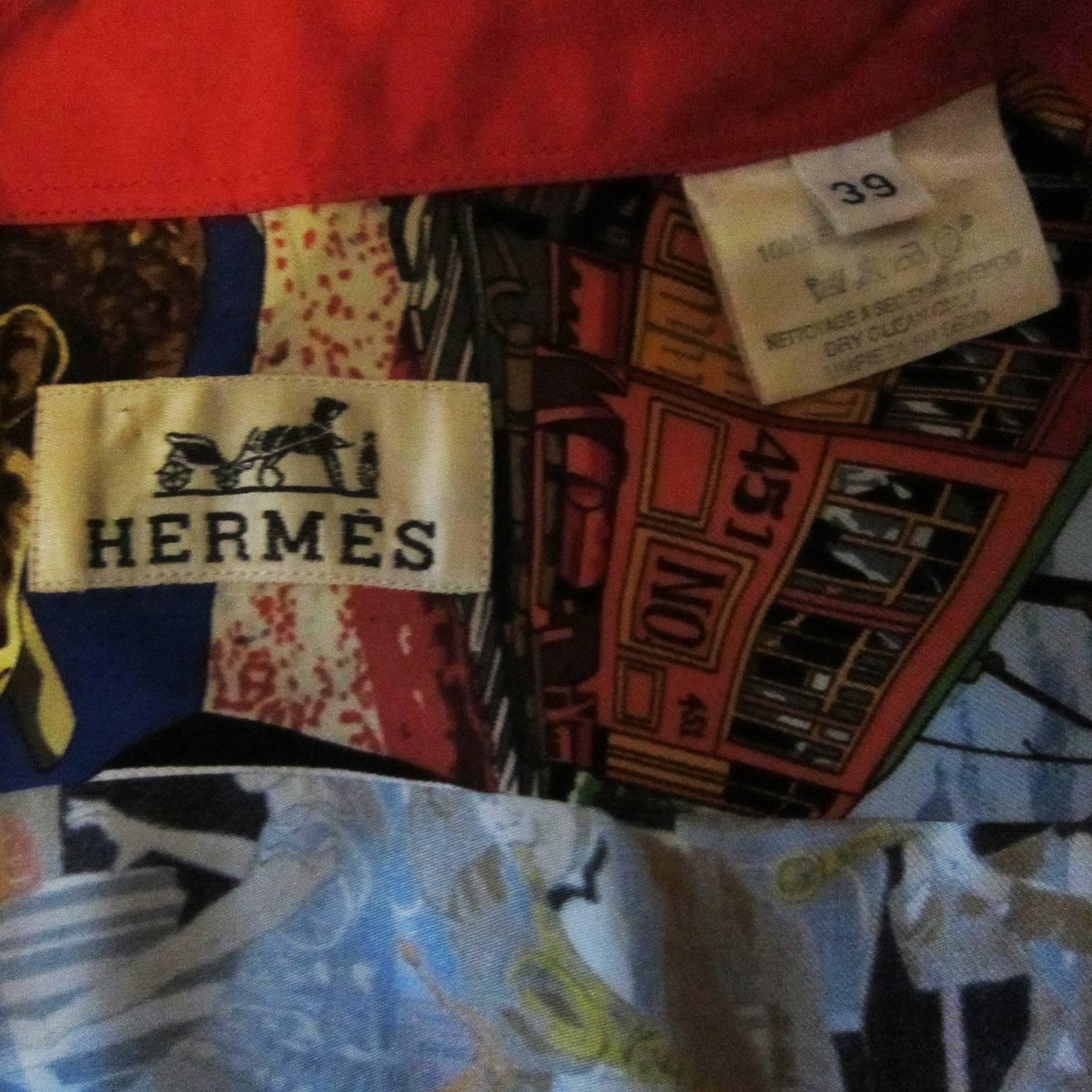 Hermes Blouse New Orleans Creole Jazz Silk Shirt First Edition 1996 In Good Condition In Berlin, DE