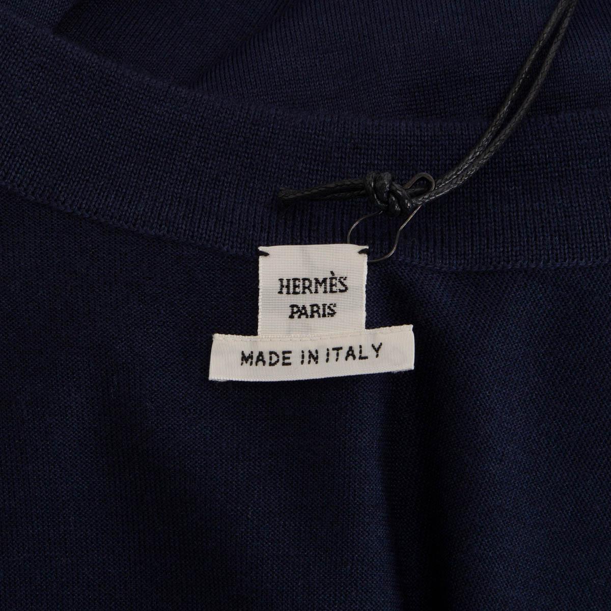 HERMES blue 2019 BRANDEBOURGS ENCADRE Twillaine Cardigan Vest Jacket 38 S For Sale 2