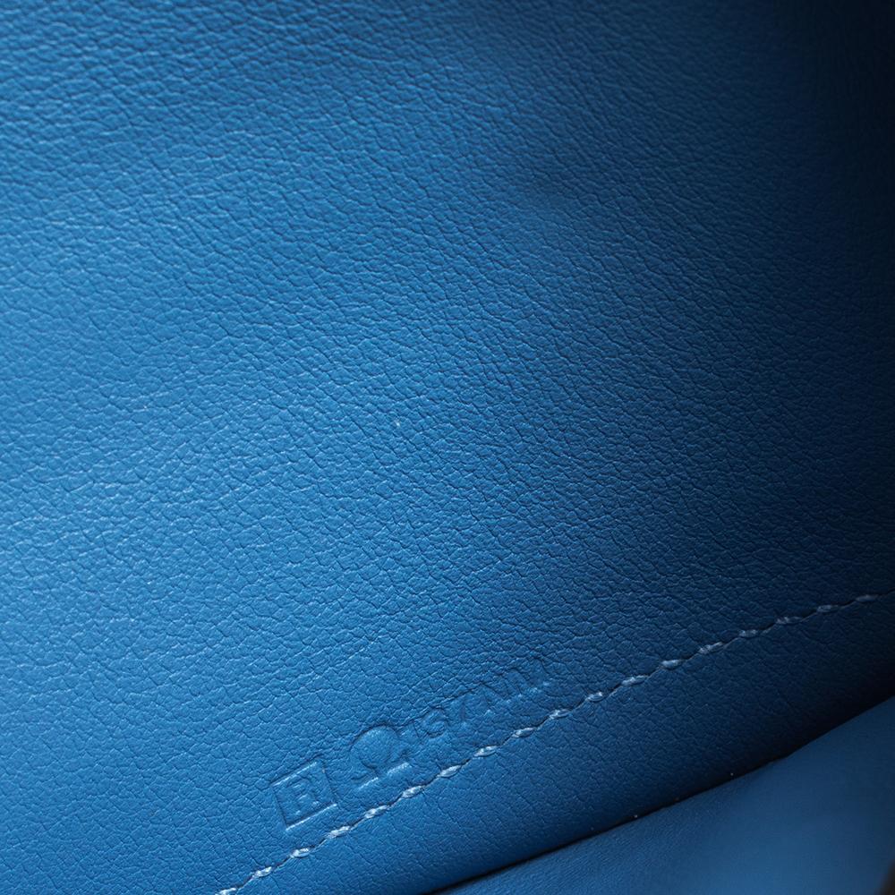 Hermes Blue Agate Swift Leather Mini Convoyeur Bag 6