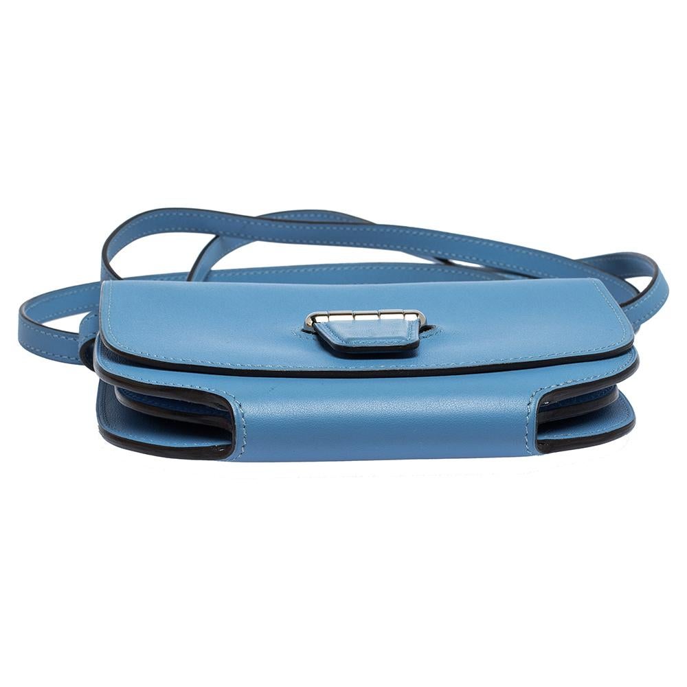 Hermes Blue Agate Swift Leather Mini Convoyeur Bag 1