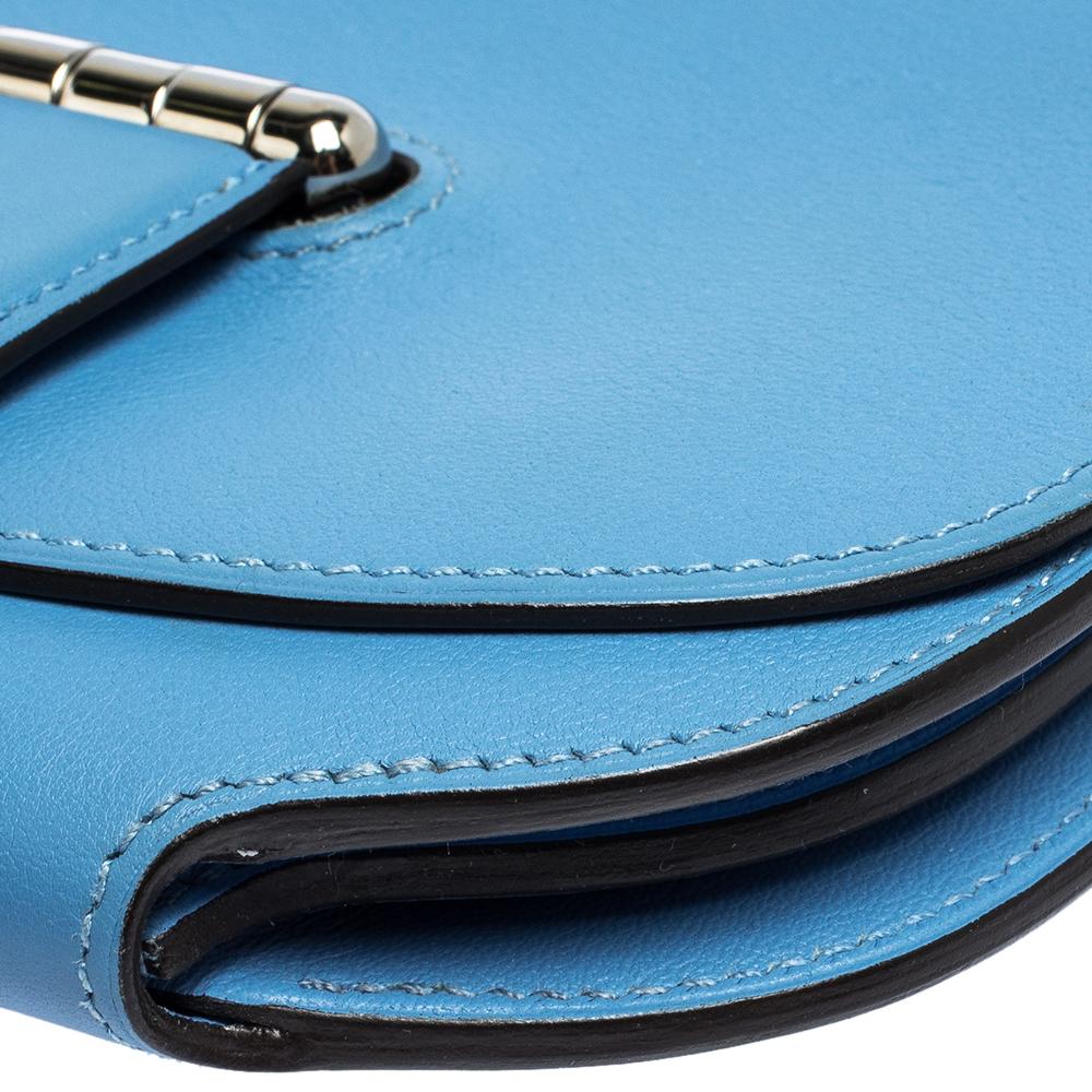 Hermes Blue Agate Swift Leather Mini Convoyeur Bag 3