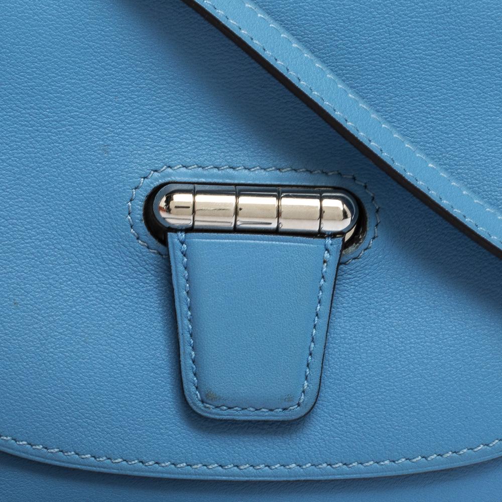 Hermes Blue Agate Swift Leather Mini Convoyeur Bag 5