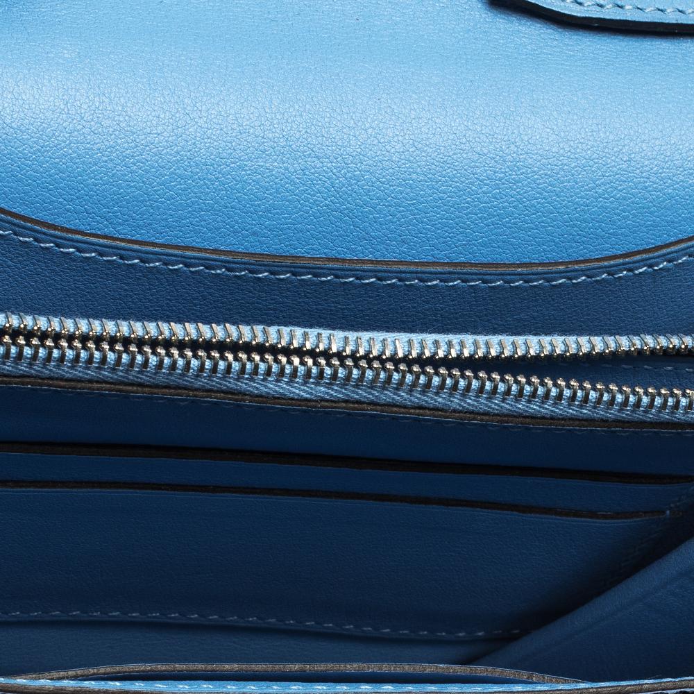 Hermes Blue Agate Swift Leather Mini Convoyeur Bag 2