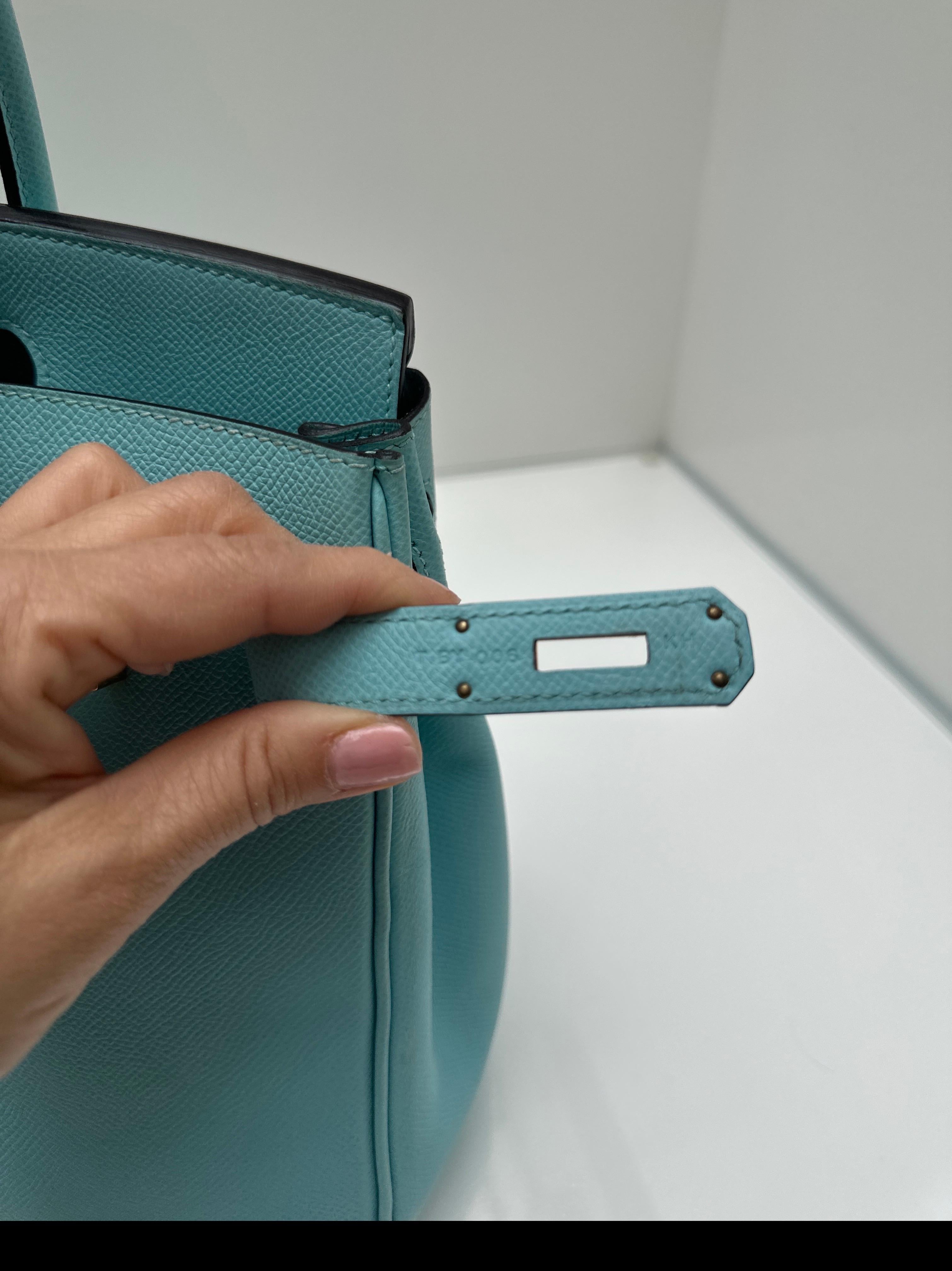 Hermes Blue Atoll Birkin 30 Bag 6