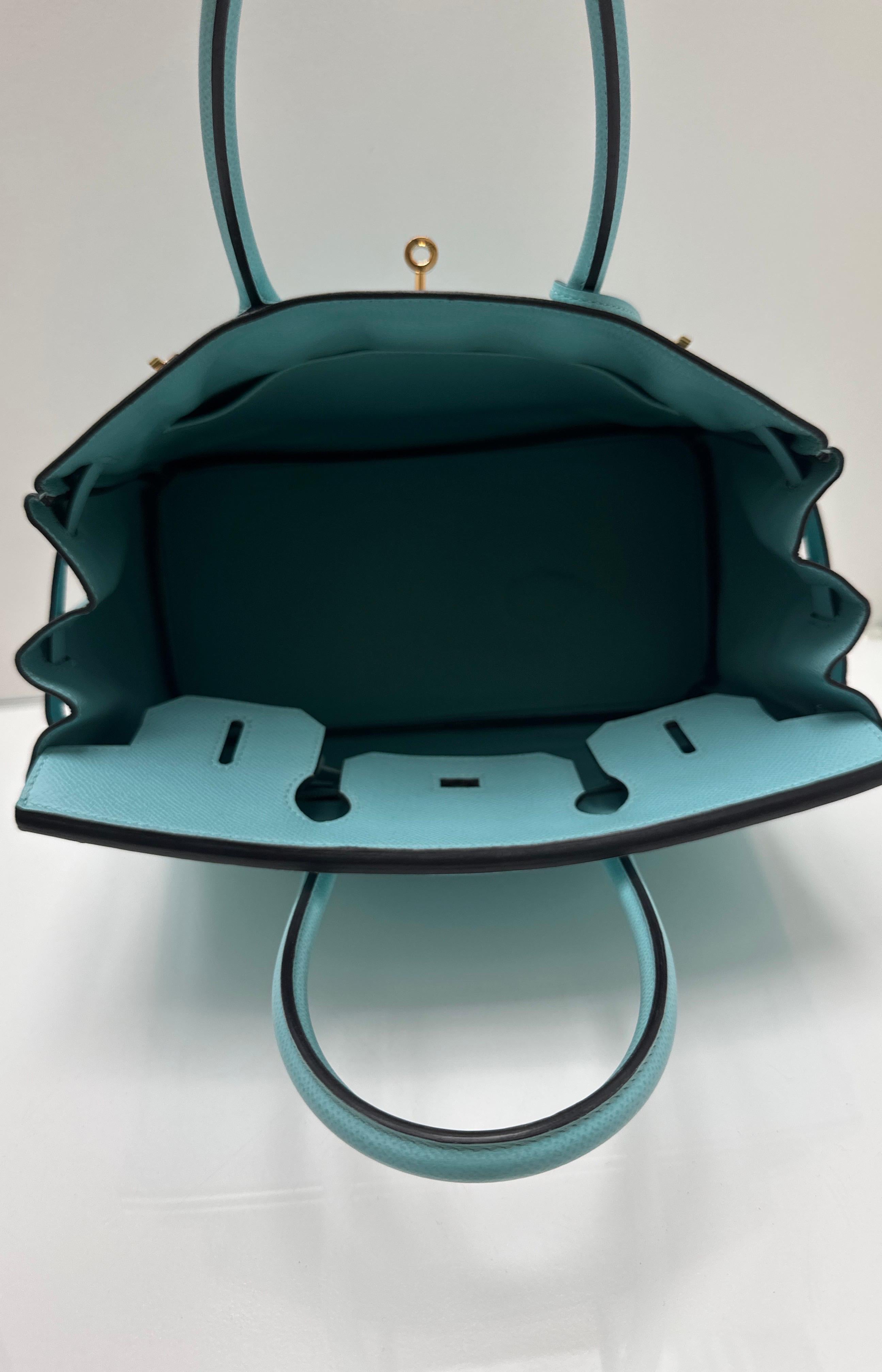 Hermes Blue Atoll Birkin 30 Bag 7