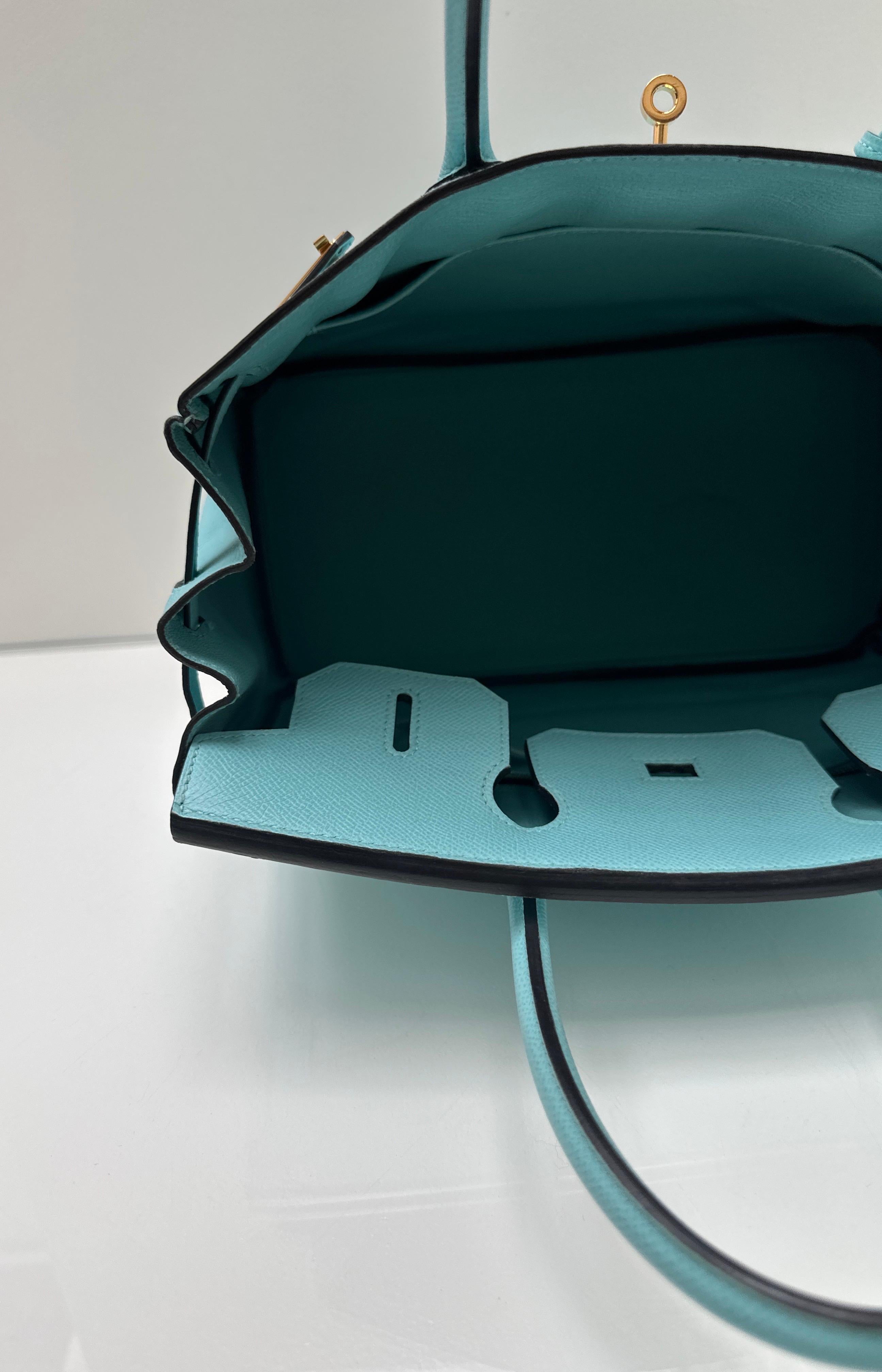 Hermes Blue Atoll Birkin 30 Bag 8