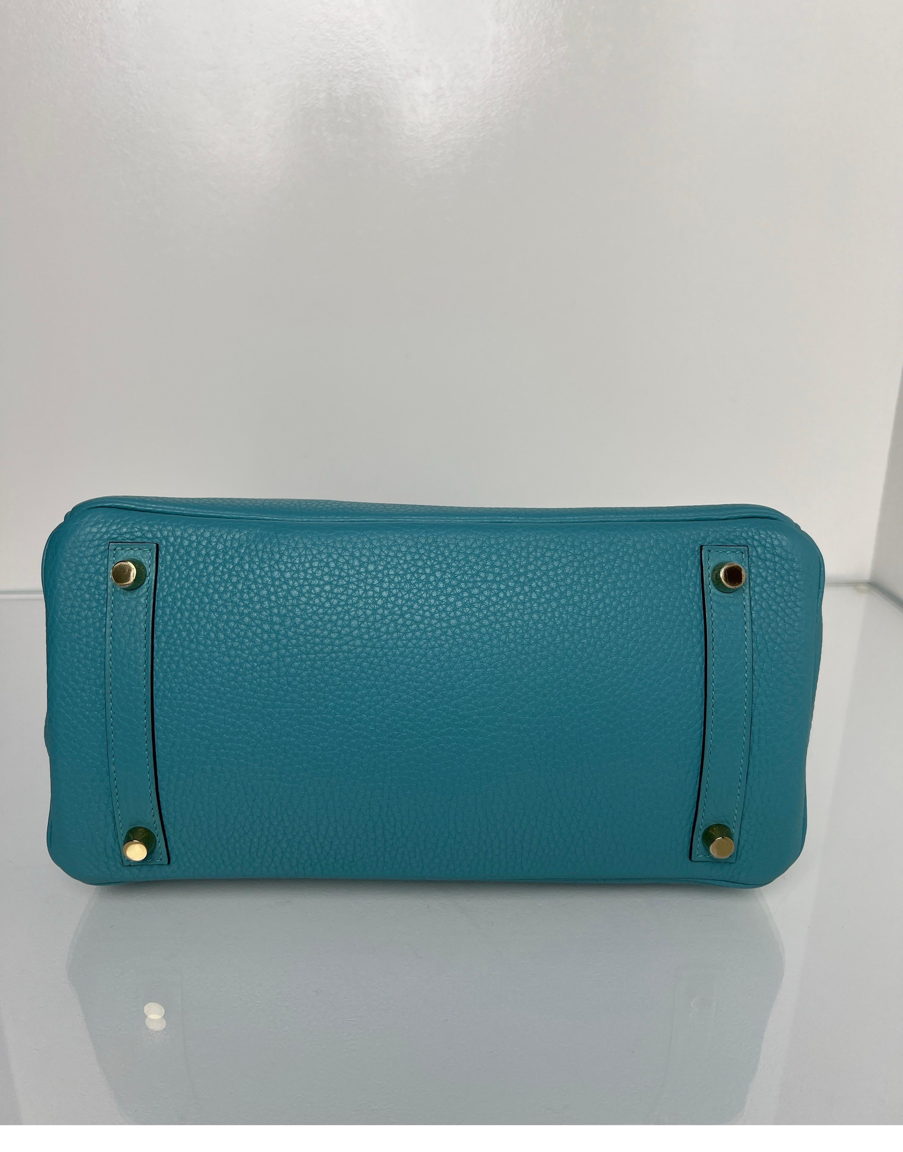 Hermes Blue Atoll Birkin 30 Bag 9
