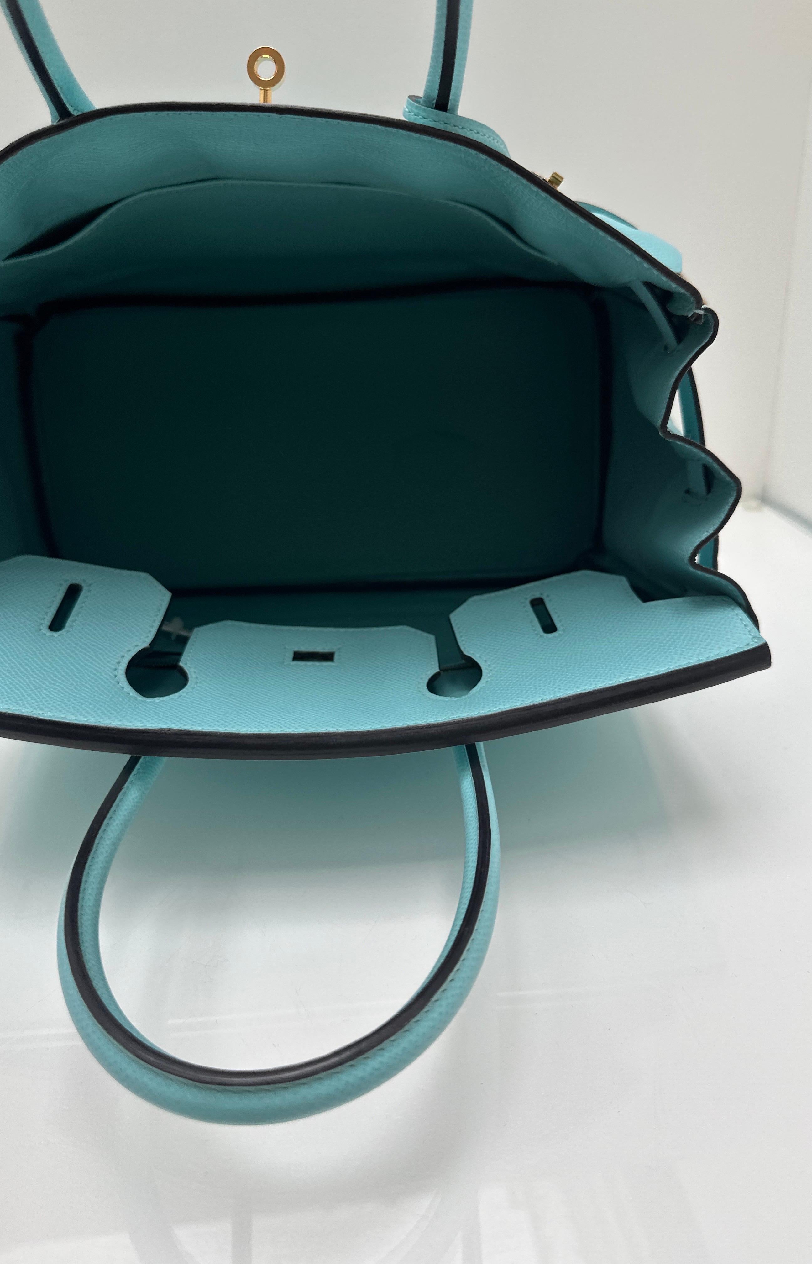 Hermes Blue Atoll Birkin 30 Bag 9