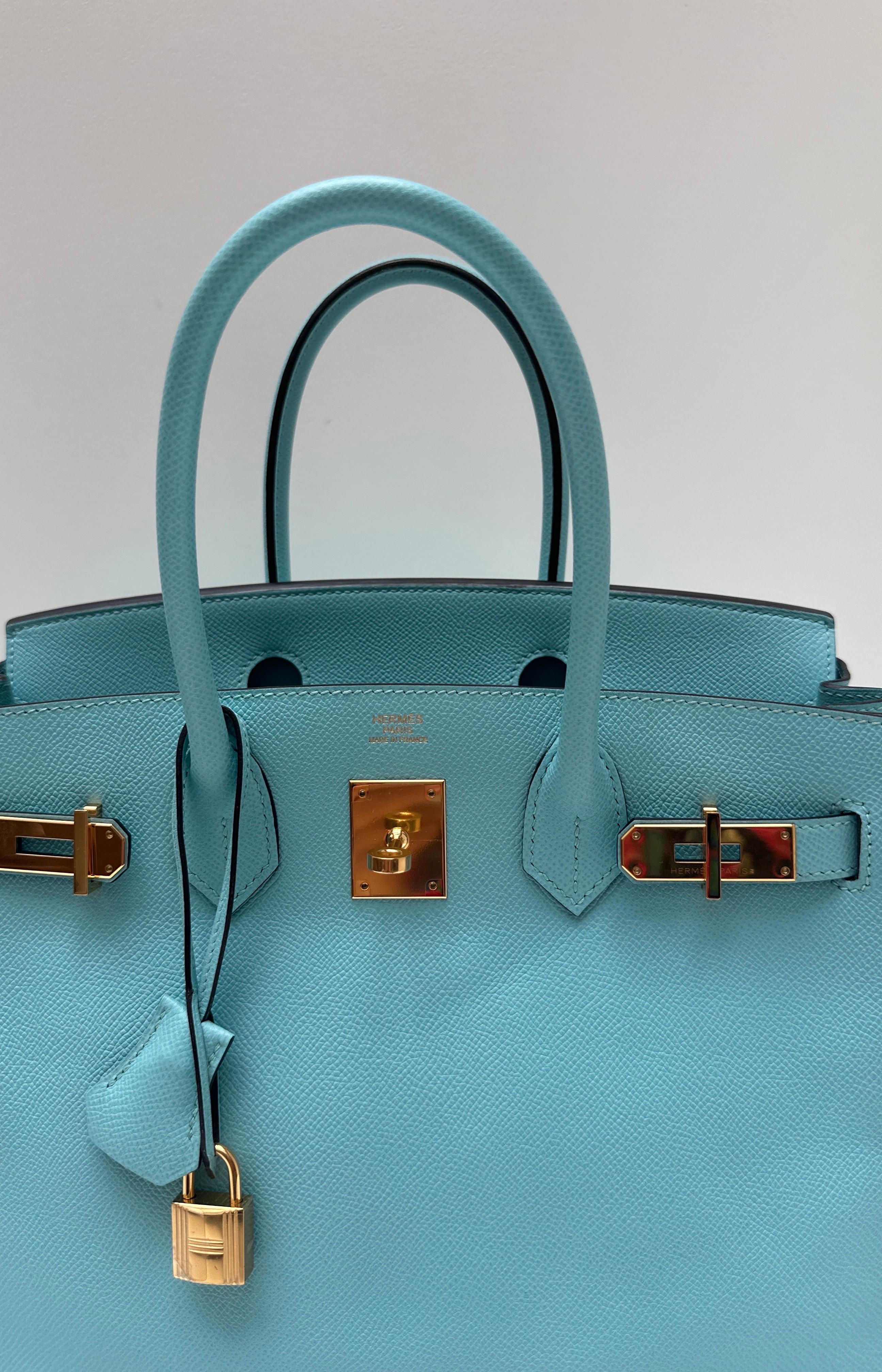 Hermes Blue Atoll Birkin 30 Bag 10