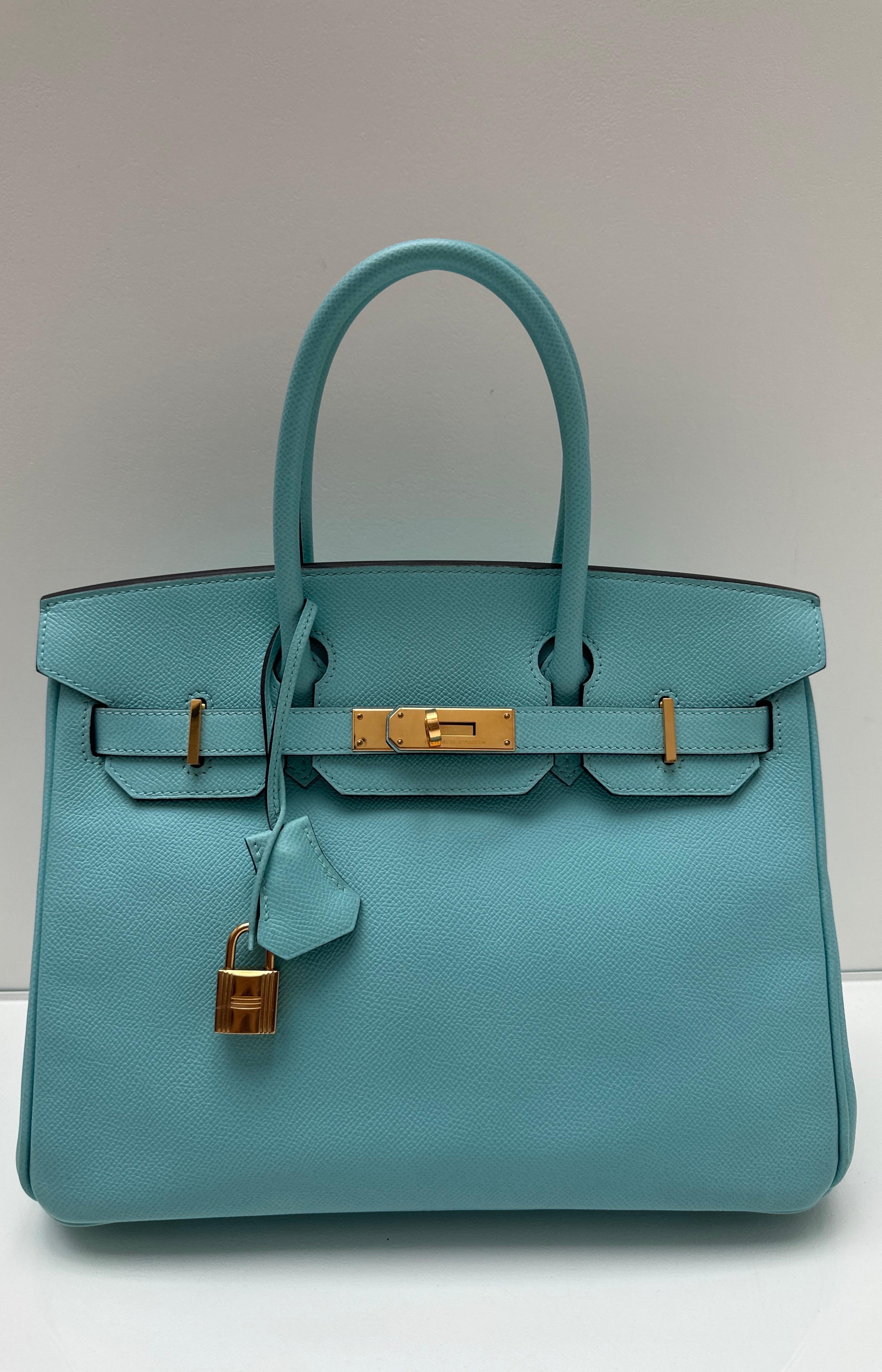Hermes Blue Atoll Birkin 30 Bag 13