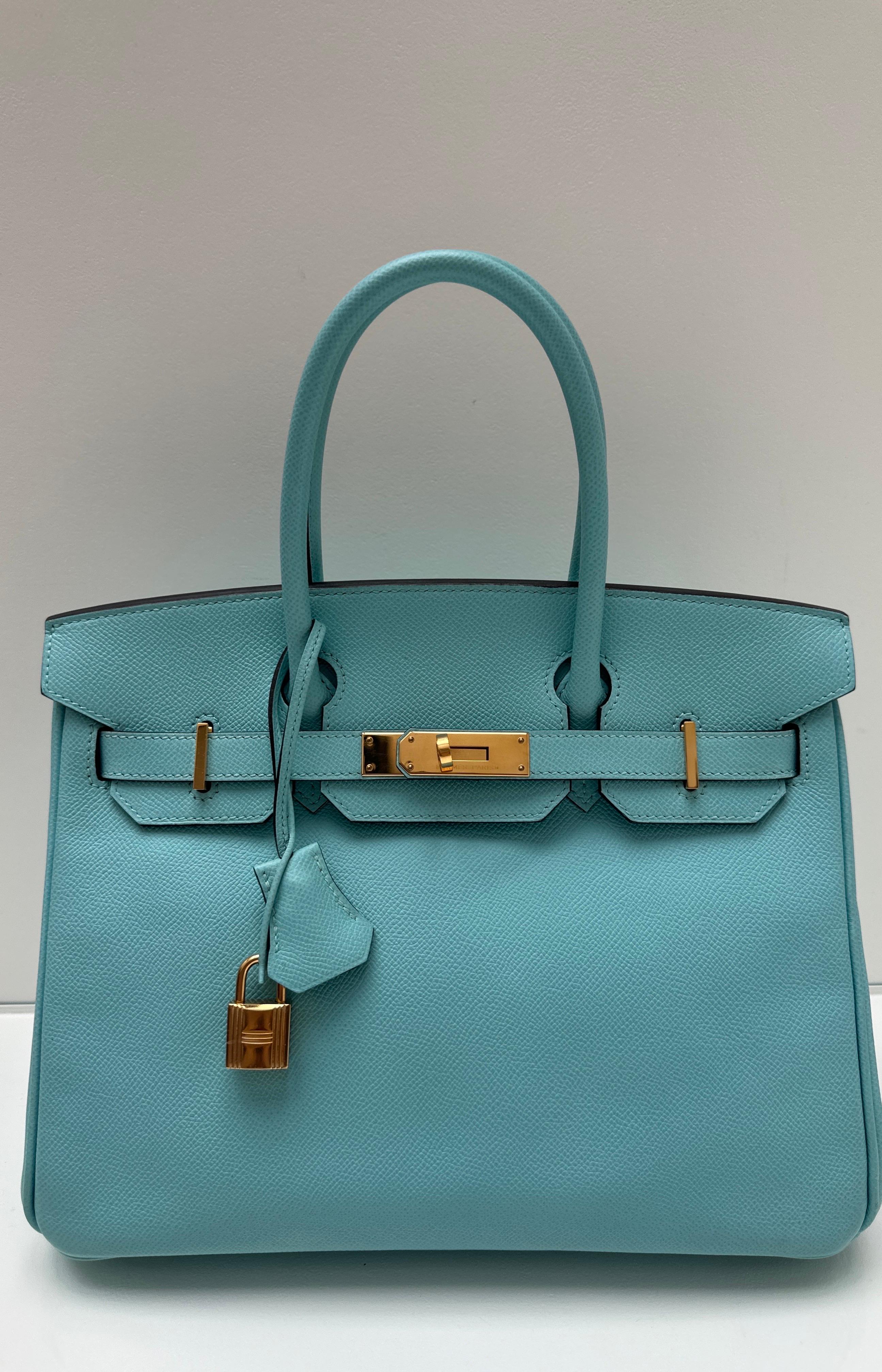 Hermes Blue Atoll Birkin 30 Bag 14