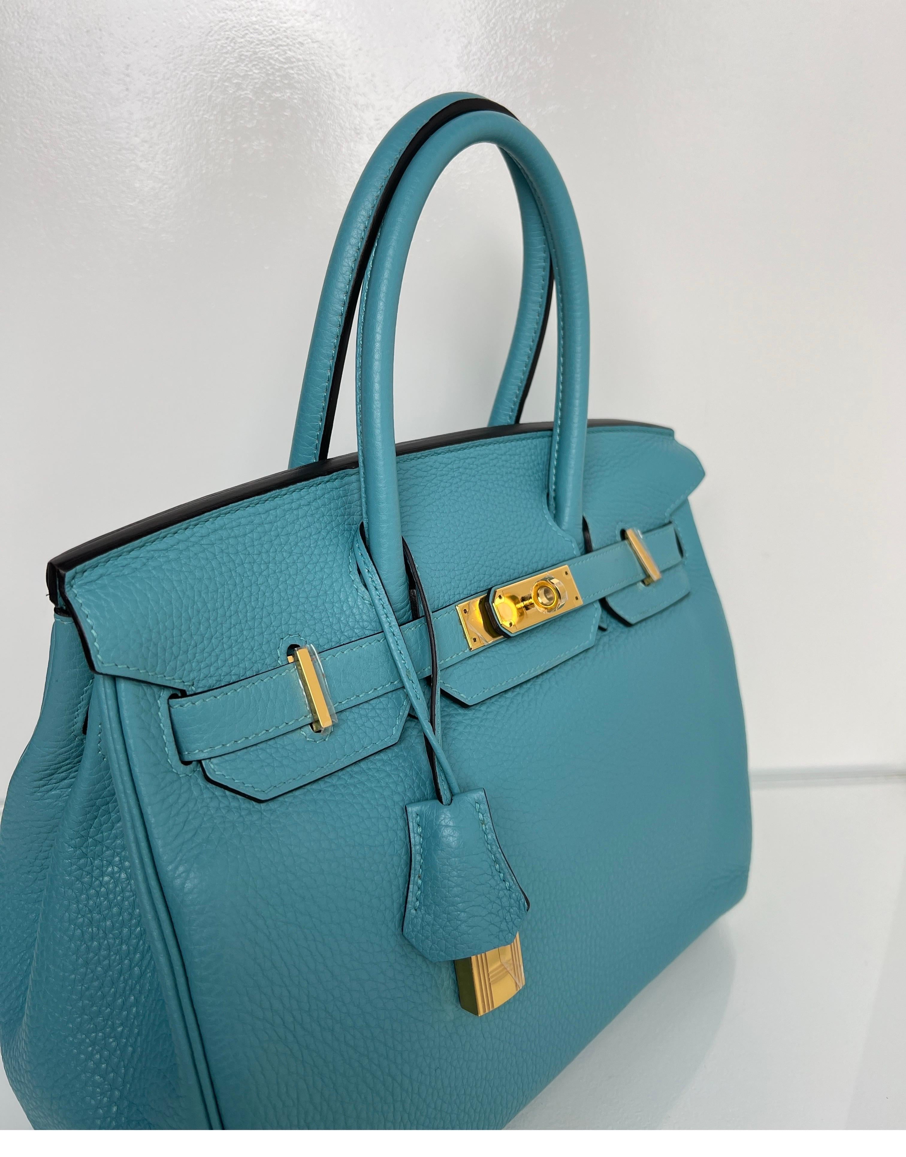 Hermes Blue Atoll Birkin 30 Bag 15