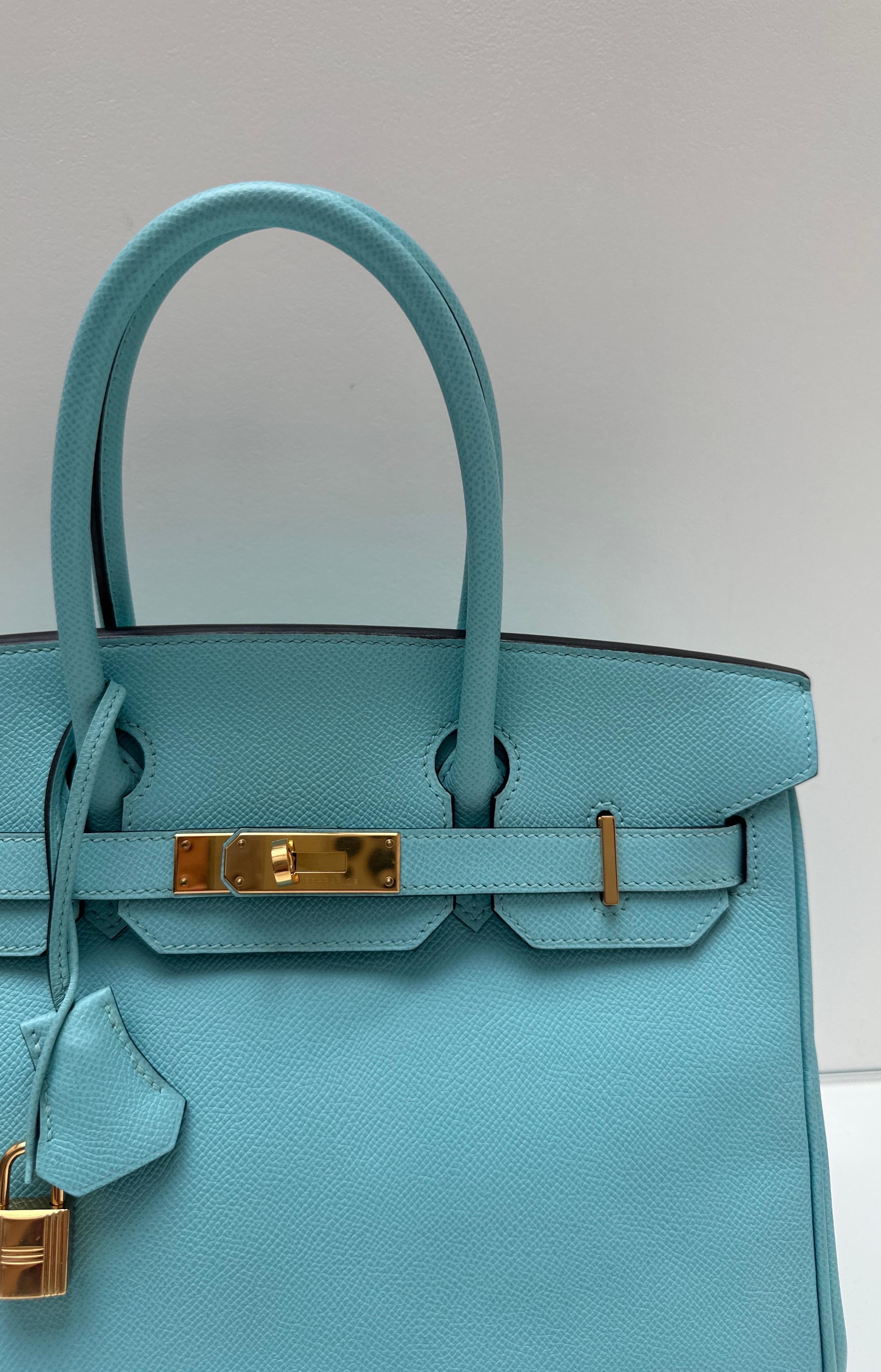 Hermes Blue Atoll Birkin 30 Bag 16