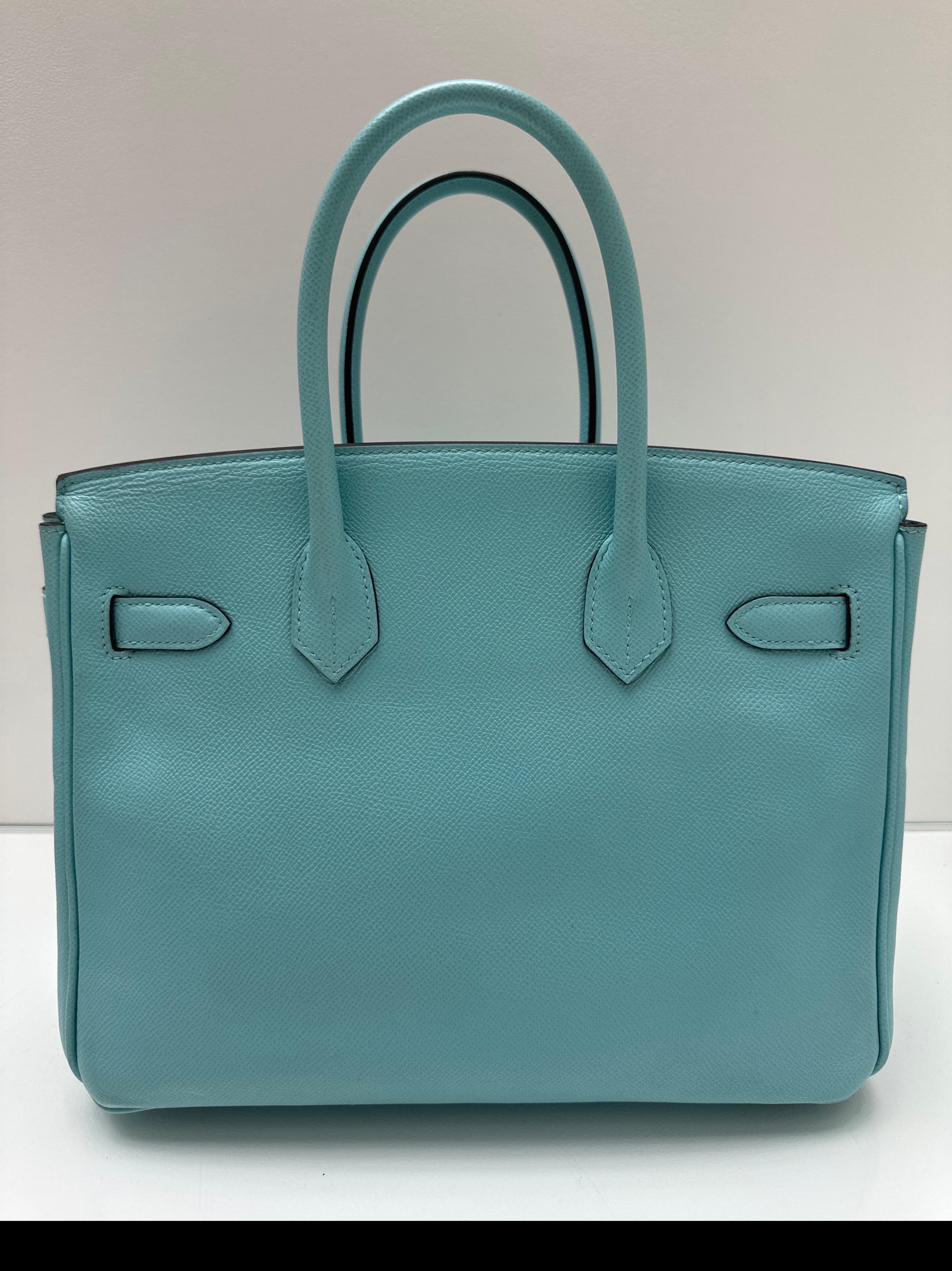 Women's or Men's Hermes Blue Atoll Birkin 30 Bag