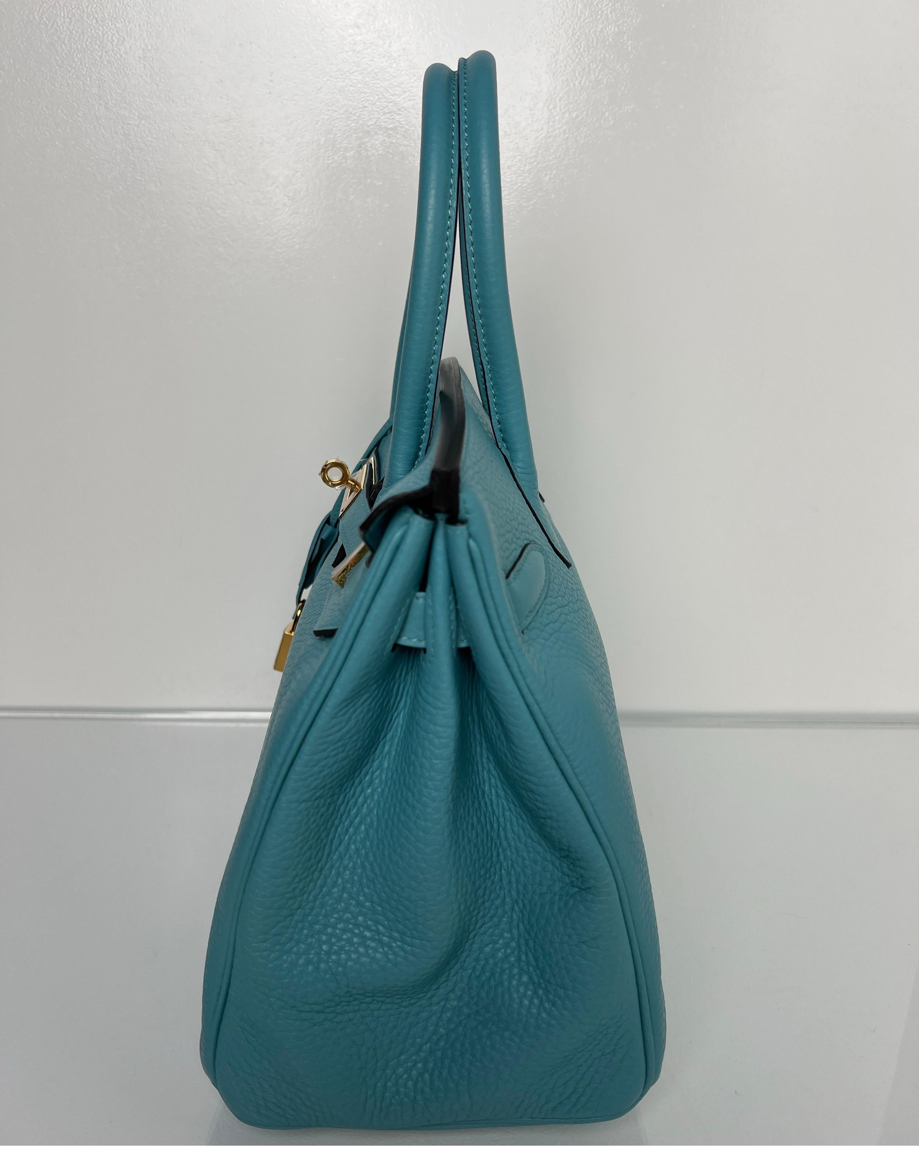 Hermes Blue Atoll Birkin 30 Bag 5