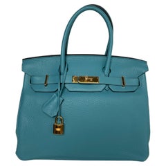 Hermes Blue Atoll Birkin 30 Bag