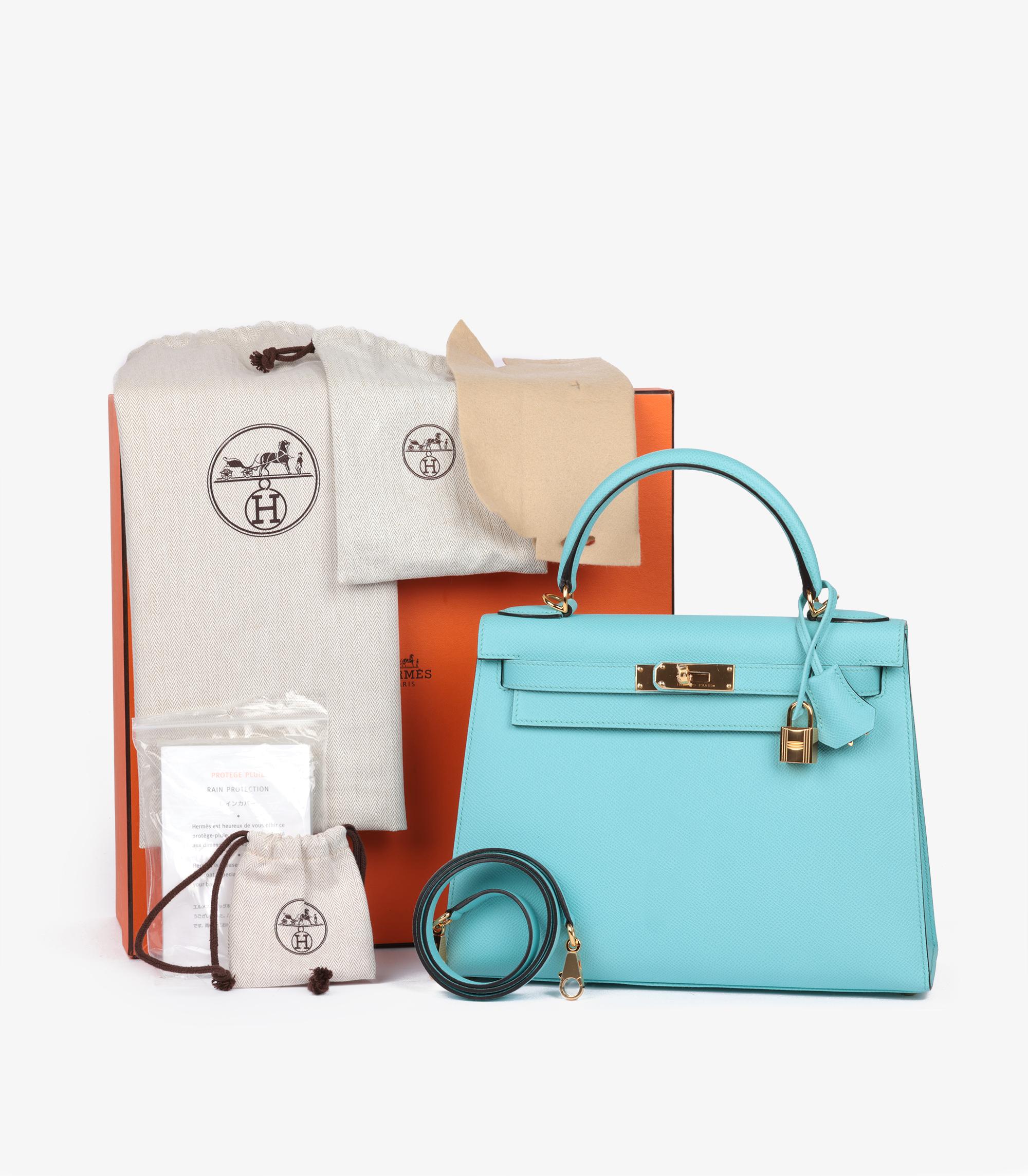 Hermès Blue Atoll Epsom Leather Kelly 28cm Sellier 6