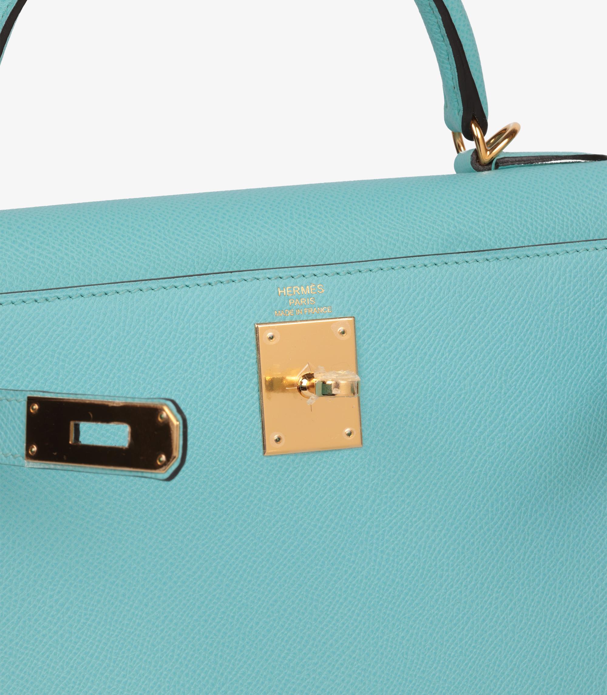 Hermès Blue Atoll Epsom Leather Kelly 28cm Sellier 4