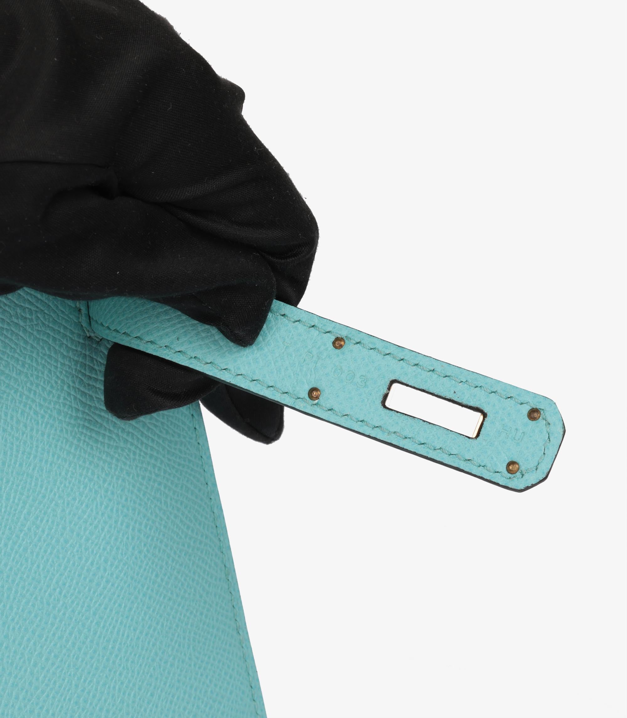Hermès Blue Atoll Epsom Leather Kelly 28cm Sellier 5