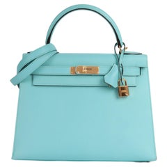 Hermès Blue Atoll Epsom Leather Kelly 28cm Sellier