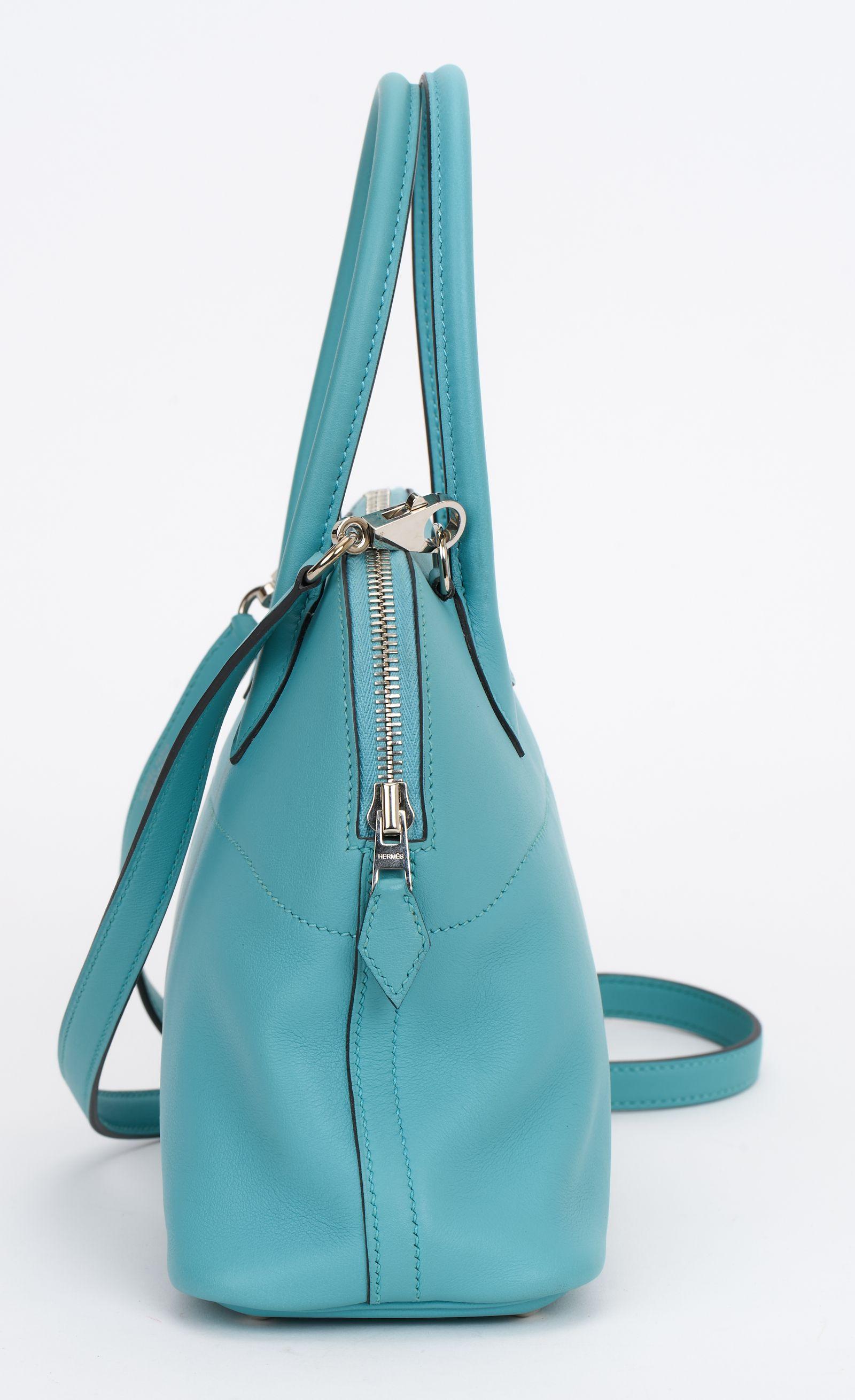 Hermès Bleu Atoll Swift Bolide 27 Cm Excellent état à West Hollywood, CA